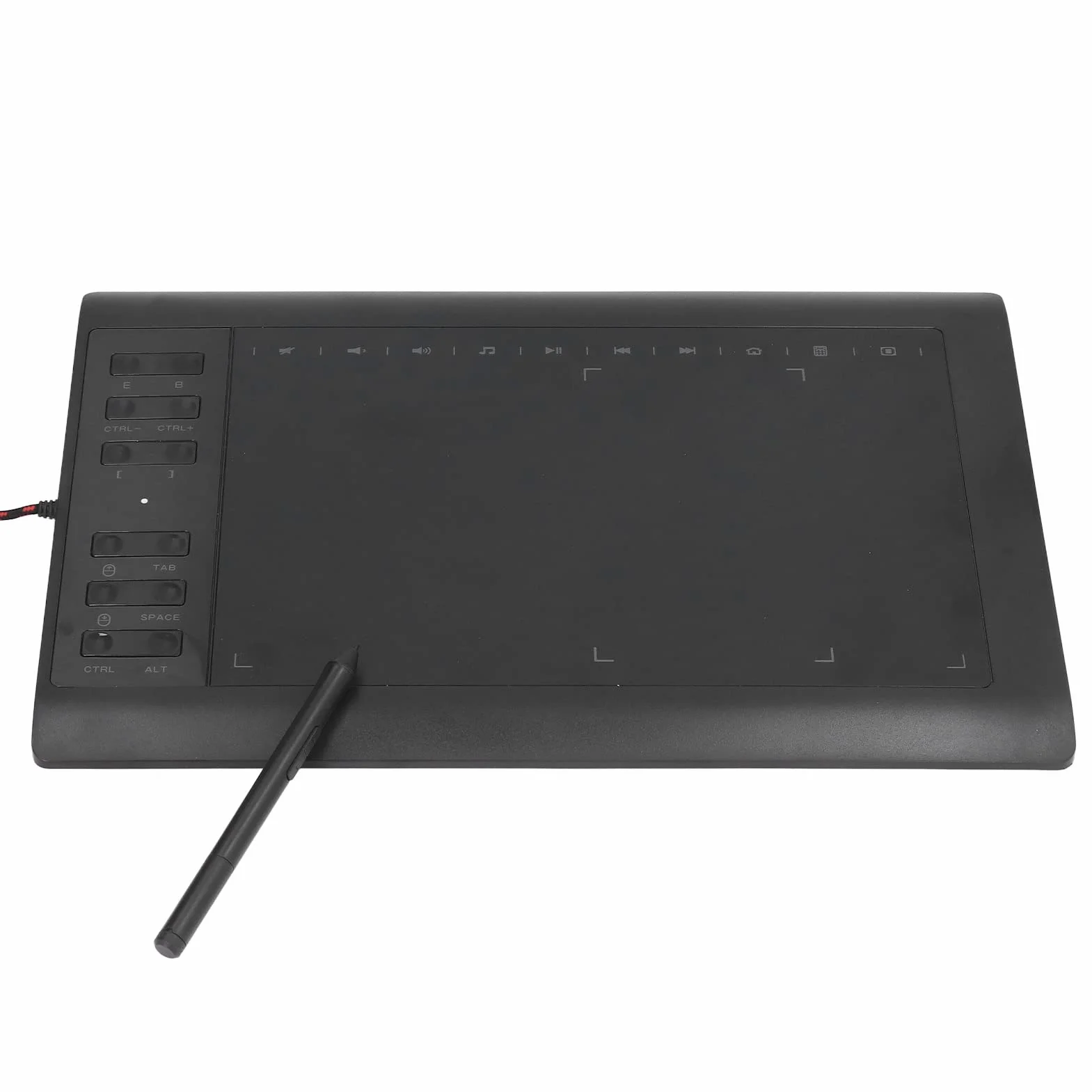 Zunate Tableta Gráfica de Dibujo G10, 233PPS 5080LPI 8192 Presión de Nivel Tableta de Dibujo Portátil con Lápiz Capacitivo, Tabletas Gráficas de Computadora para Dibujo Digital, Creación de(Negro)