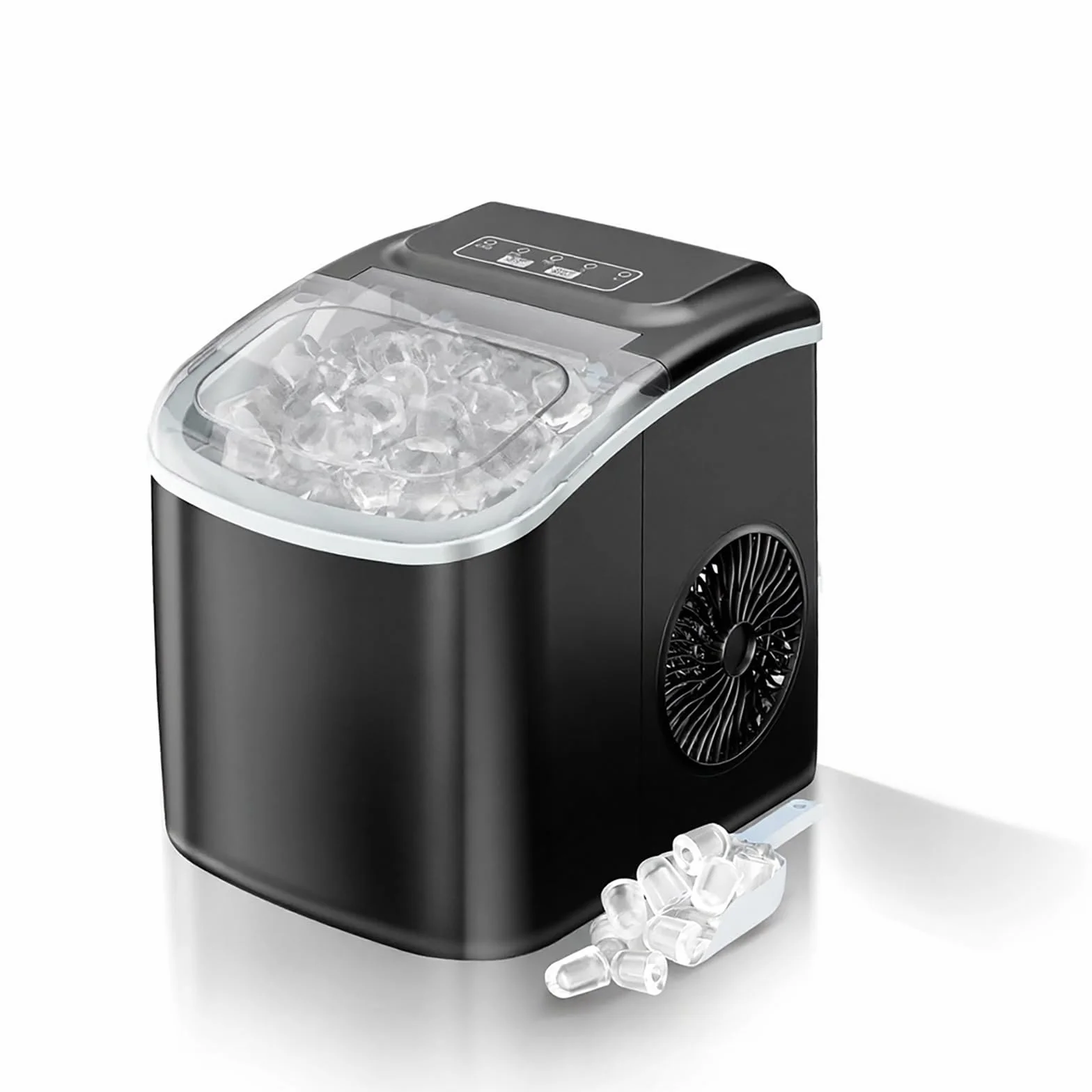 Máquina de hielo de sobremesa 12 kg/24h, 9 bolas en 6 min, portátil autolimpieza