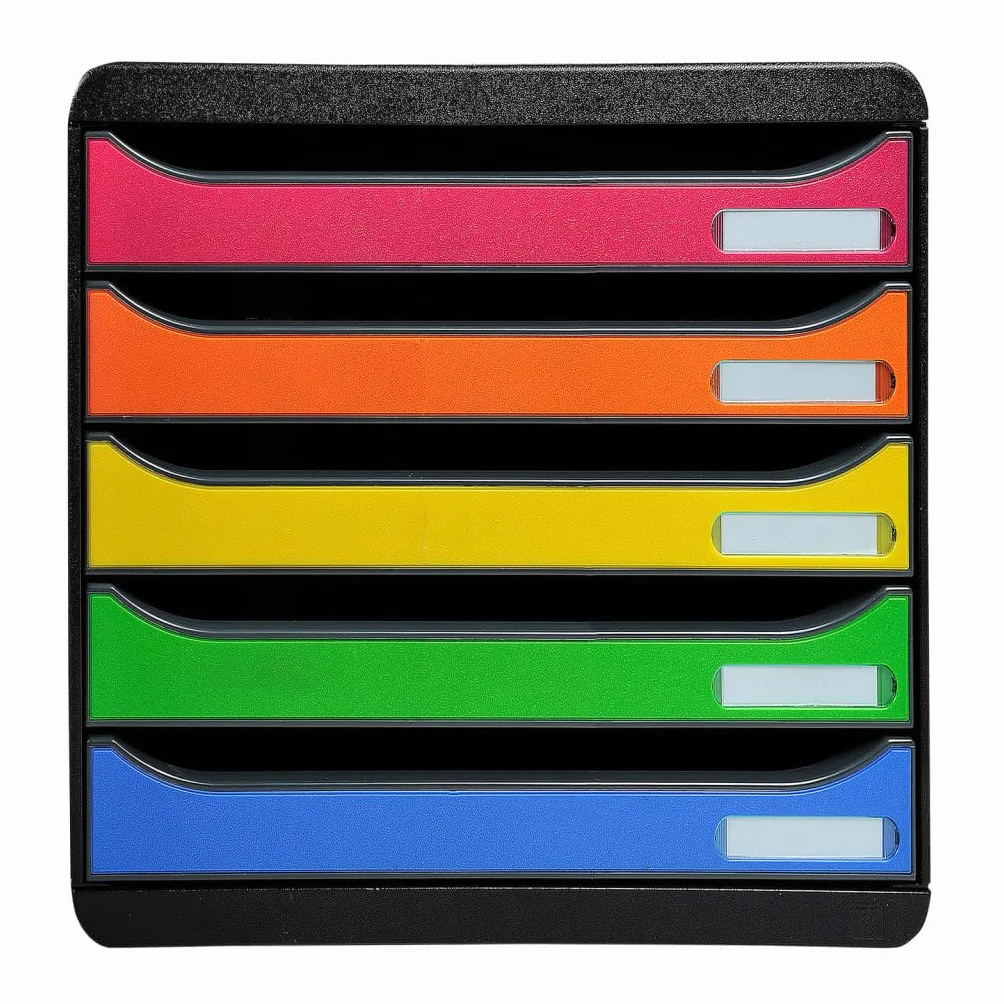 Exacompta BIG-BOX PLUS HORIZON Módulo 5 cajones para documentos A4 Negro/multicolor 270x355x271 mm