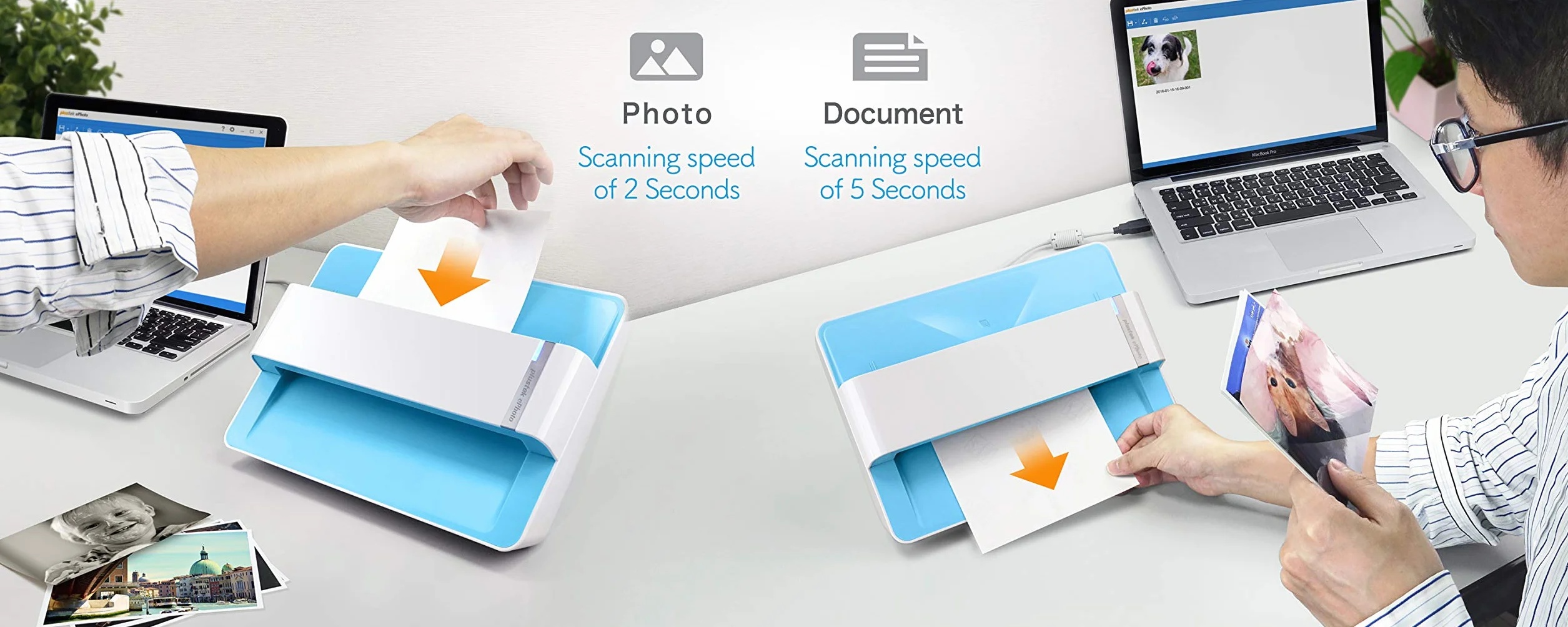 Plustek ePhoto Z300 600 x 600 DPI Photo scanner Azul A4 - Escáner (215,9 x 297,18 mm, 600 x 600 DPI, 48 bit, 24 bit, 8 bit, Escala de grises)