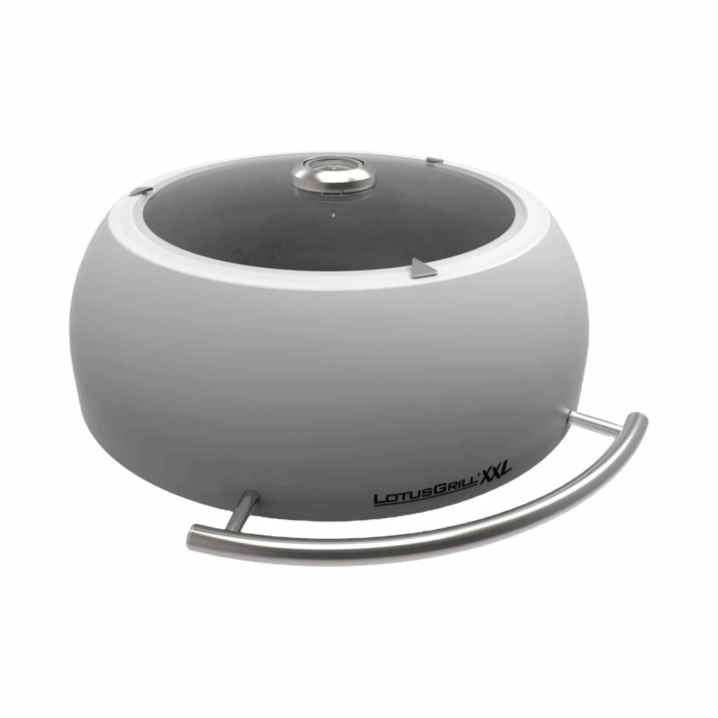 LotusGrill Campana de acero inoxidable para barbacoa XXL con termómetro y cristal de visión