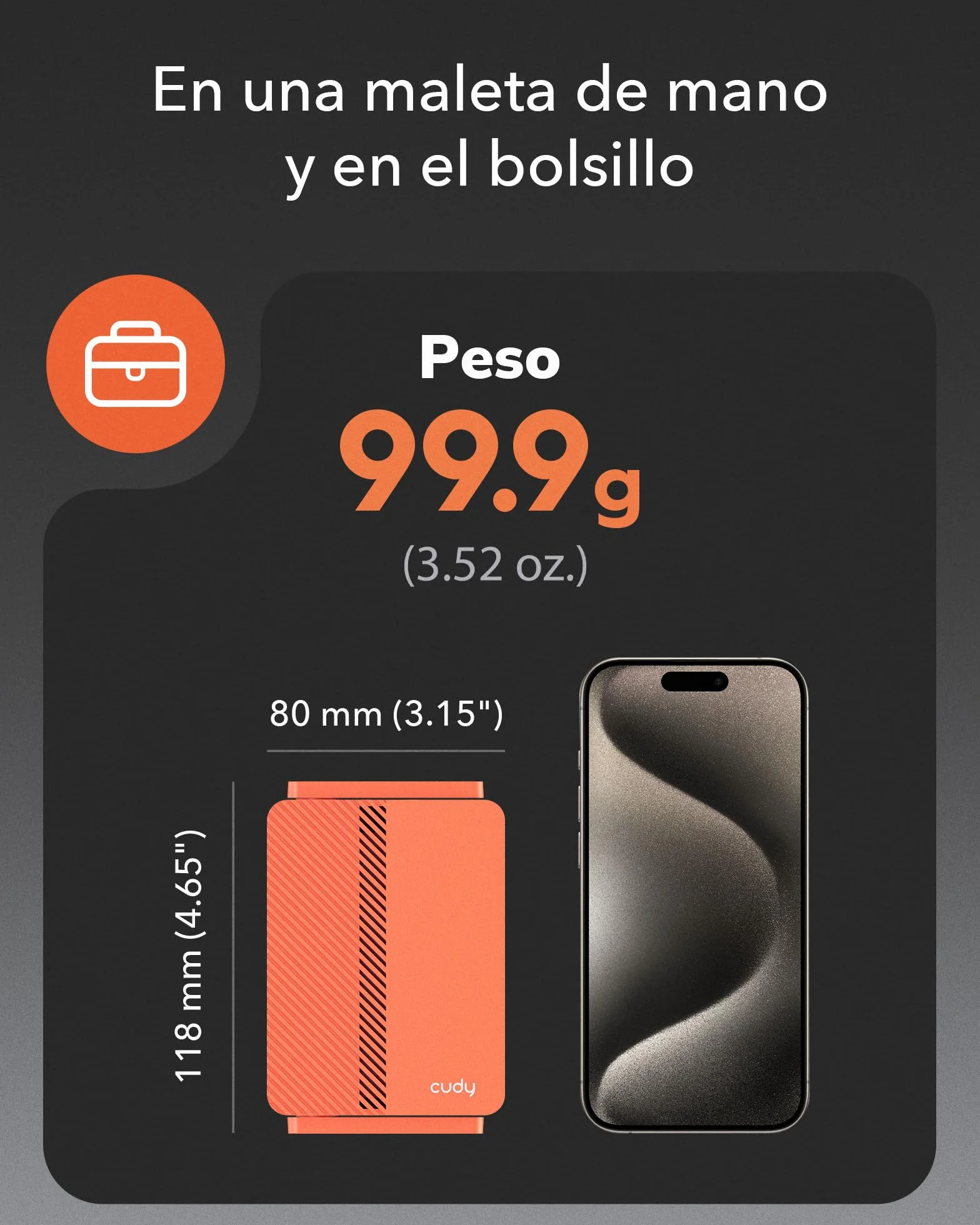 Cudy Enrutador De Viaje Wi-Fi De Bolsillo AC1200, Extensor/Repetidor para Hotel y Red Pública, WISP, Cliente y Servidor VPN, USB, TR1200