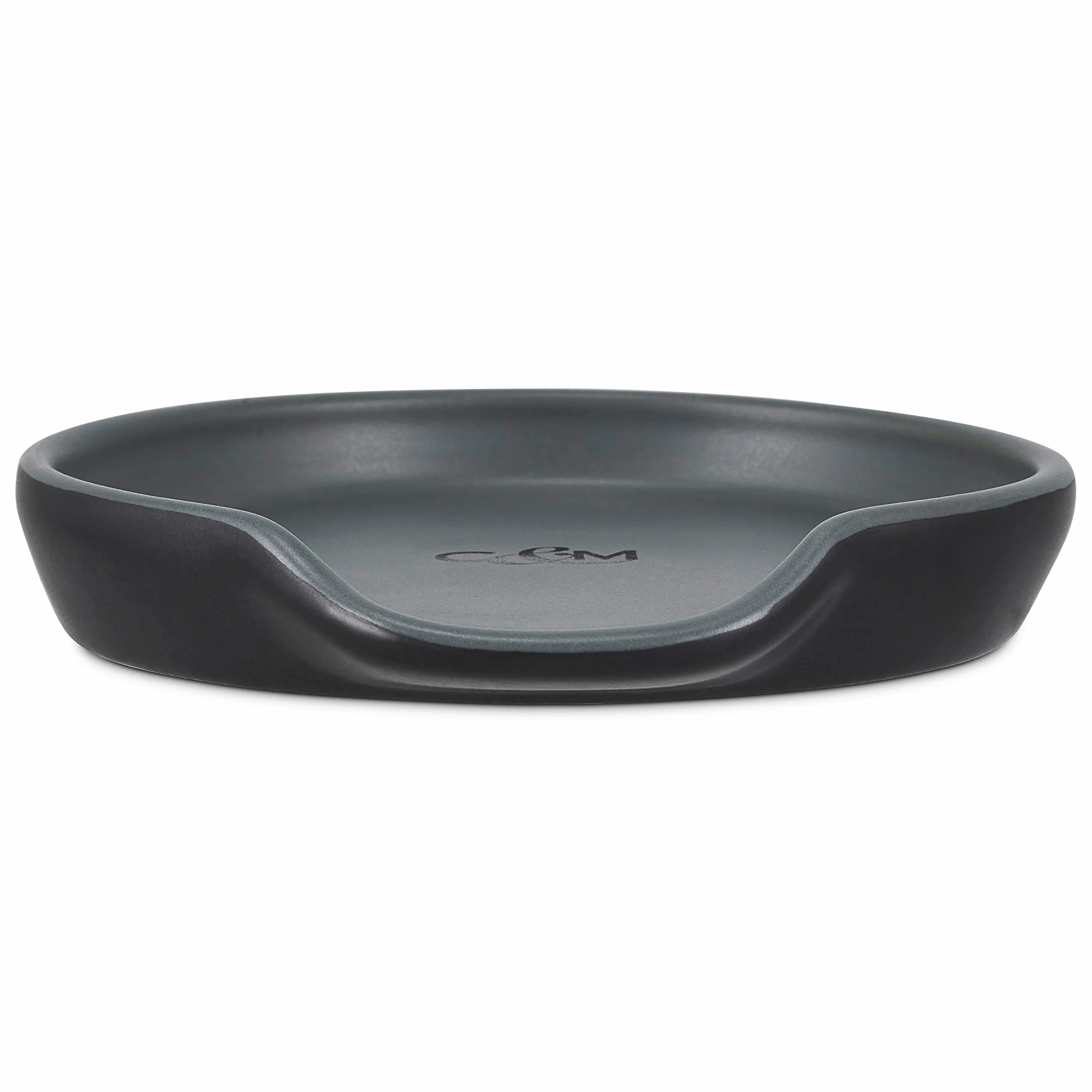 Cole & Mason Duxford Reposa Cucharas Cocina Negro/Gris Soporte Cuchara Madera 20mm x 105mm Cerámica