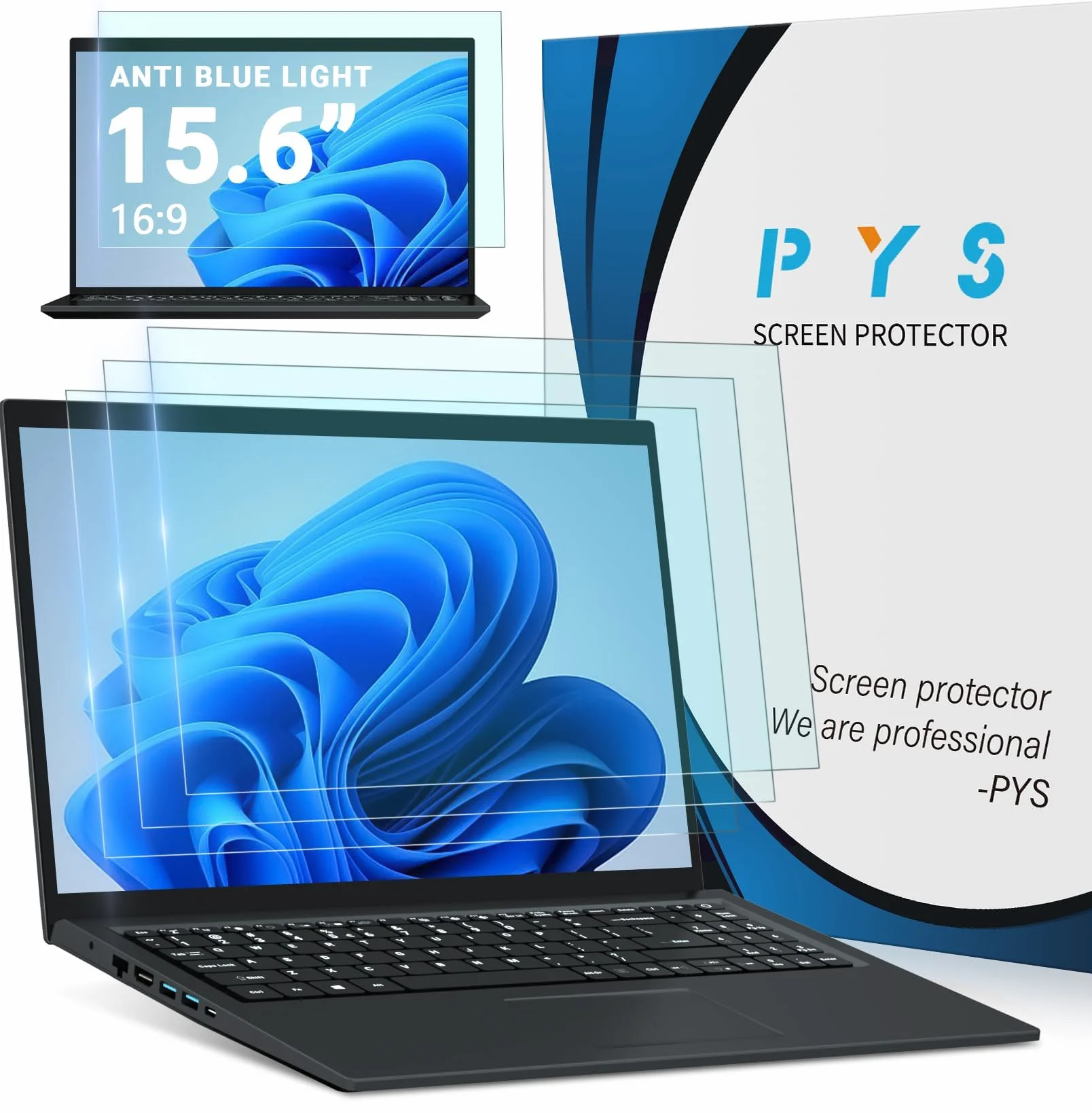 [Paquete de 3] Protector de pantalla para portátil de 15.6 pulgadas 16:9 – Filtro antirreflejos y luz azul, protector de pantalla de 15.6 pulgadas compatible con Dell HP Envy x360 Asus Vivobook Arzopa
