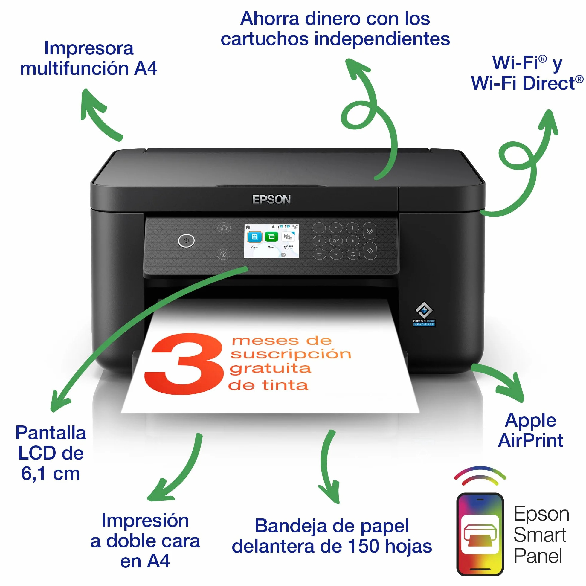 Epson Impresora de inyección de Tinta multifunción Expression Home XP‑5200 A4 con conectividad inalámbrica