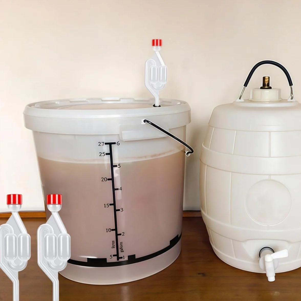 Desagüe de Fermentación Plástico 2 Piezas, Esclusa Hermética para Vino, Cerveza y Chucrut