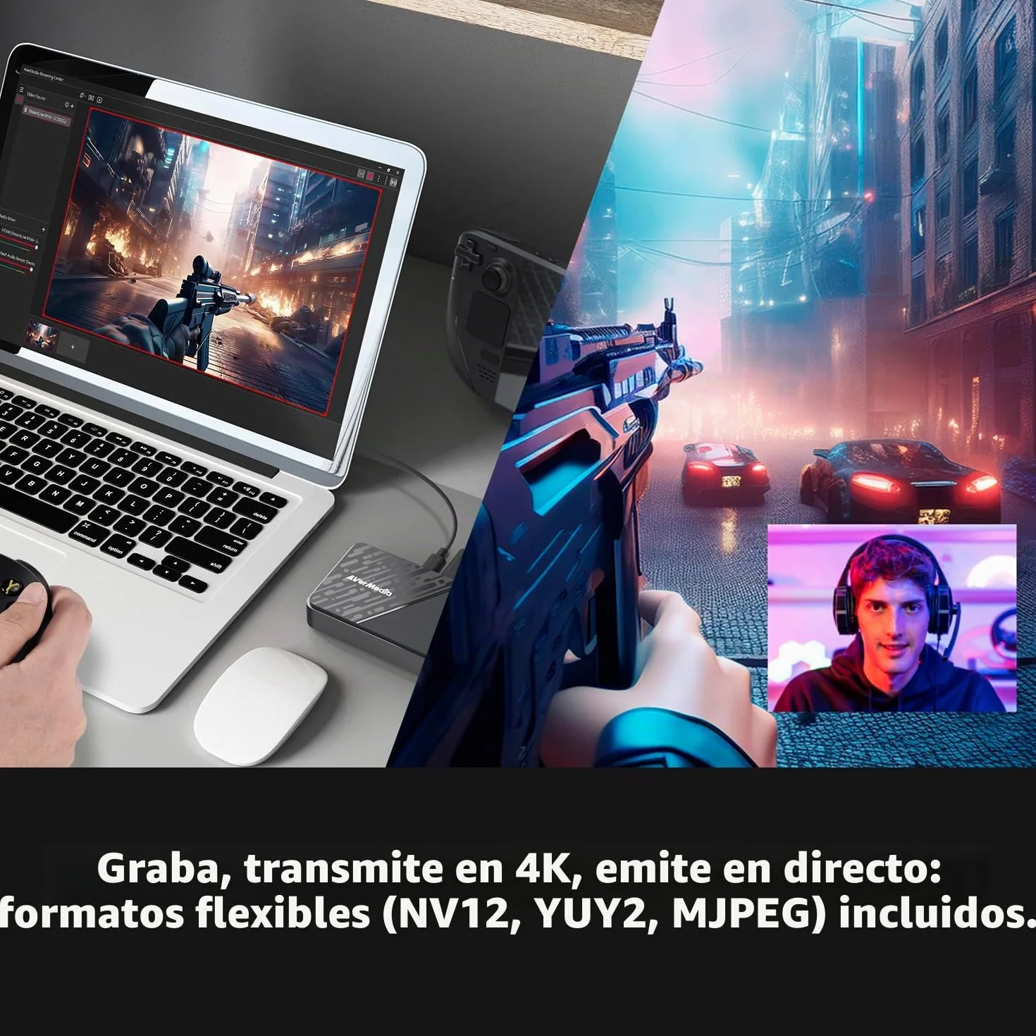 AVerMedia Tarjeta de Captura para Streaming, Paso Directo 4K60 HDR, Grabación de Vídeo 1080p60, Streaming de Juegos de Latencia Ultra Baja para Switch 2, Xbox, PS5, PC en Twitch, OBS, Win11, Mac