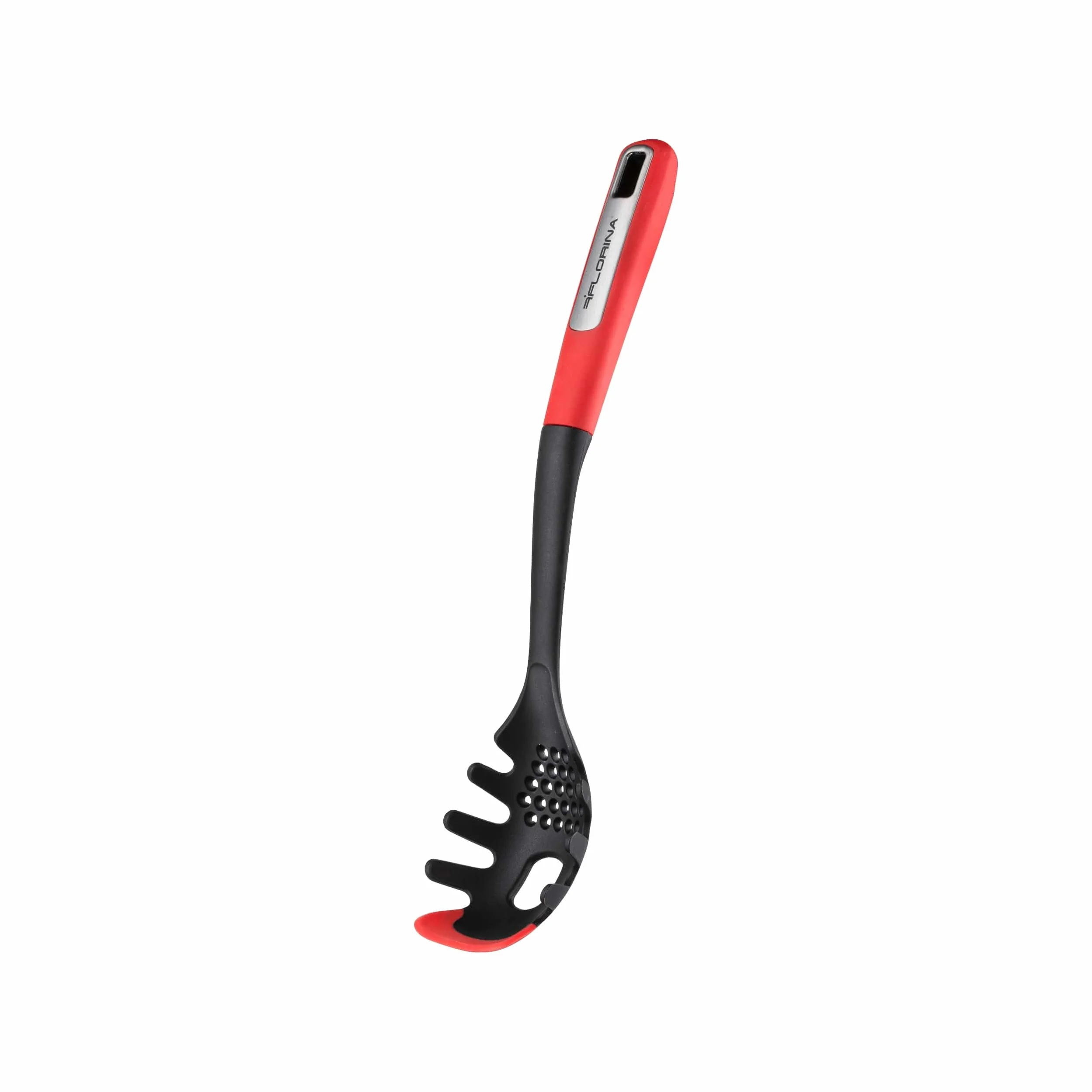 FLORINA Servidor Spaguettis de Silicona 33 cm Tenedor MARS Mango Soft-Touch Antideslizante Resistente al Calor Aptó para Lavavajillas Rojo-Negro