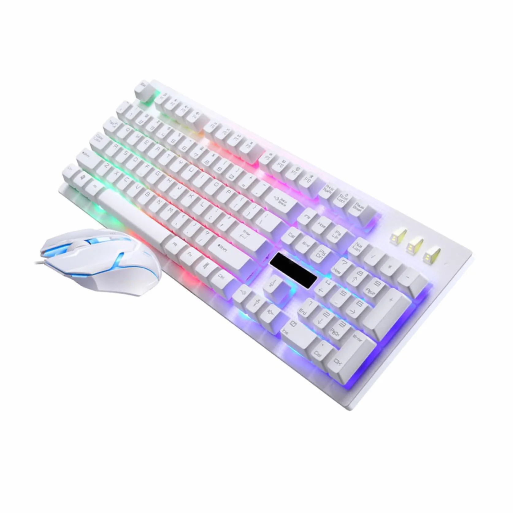 SHINEOFI Conjunto de Teclado y Ratón para Teclado Ergonómico Cable USB Gaming Mecanico para Gamers