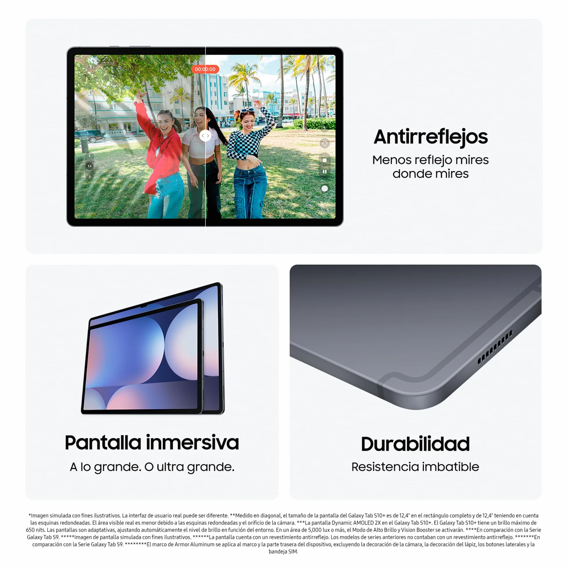 Samsung Galaxy Tab S10+ 512GB + Cargador - Tablet IA, Tableta Android Wifi, 12GB RAM, Pantalla AMOLED, Antirreflejos, S Pen Incluido, Gris (Versión Española)