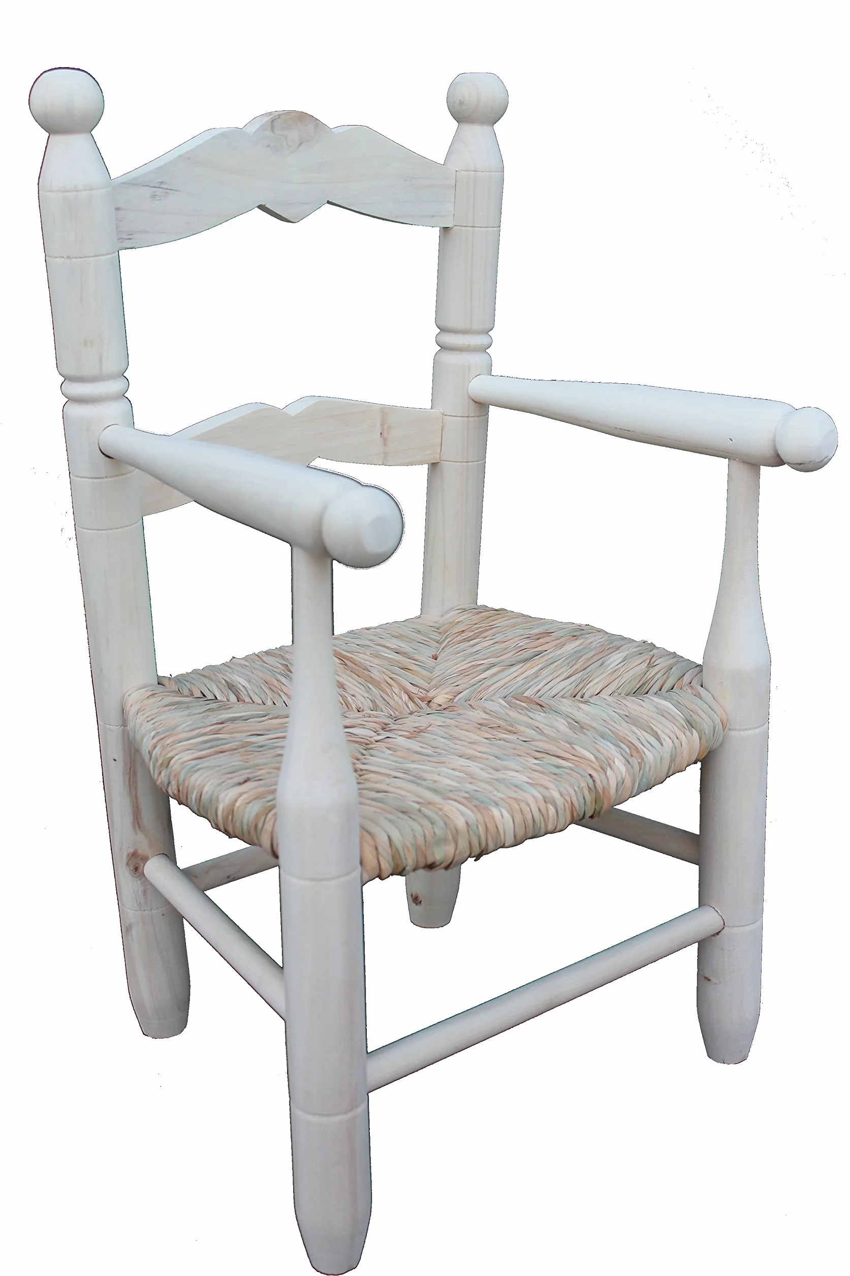 Sillón Infantil Asiento de Enea Madera Natural para Pintar