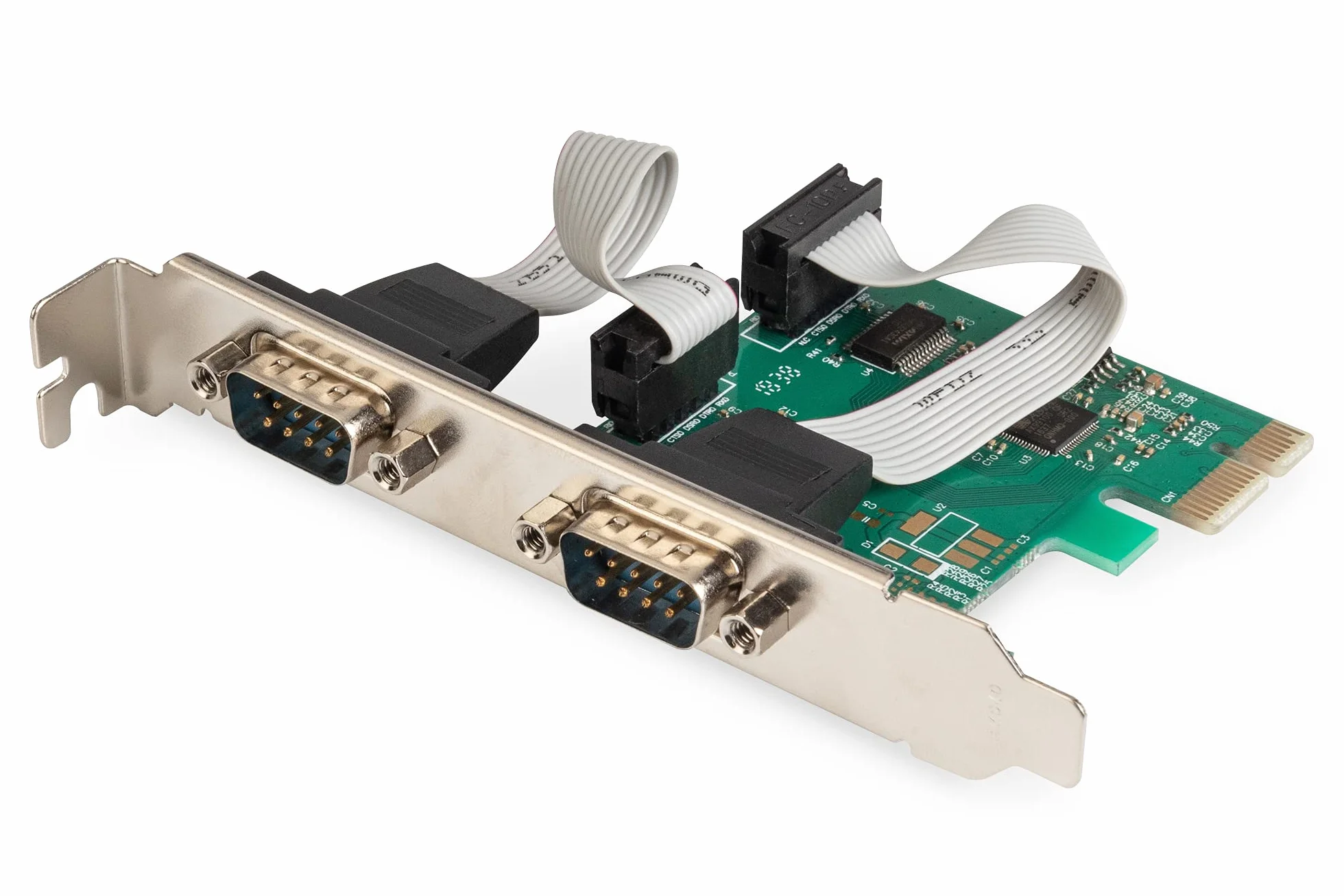 DIGITUS Tarjeta IO - PCIe - Tarjeta de interfaz serie - 2 puertos DSUB-9 - Chipset ASIX99100