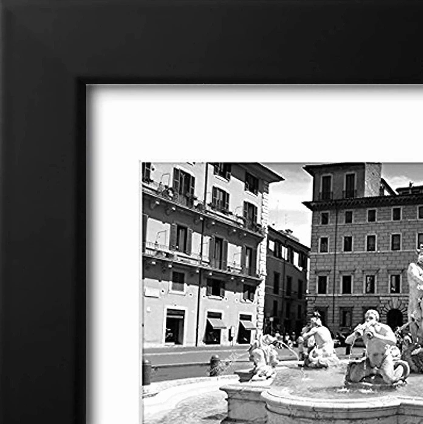 Americanflat Portafotos Multiple 28x36 cm Negro - Marco de Fotos 10x15 cm para 5 Fotos - MDF con Vidrio