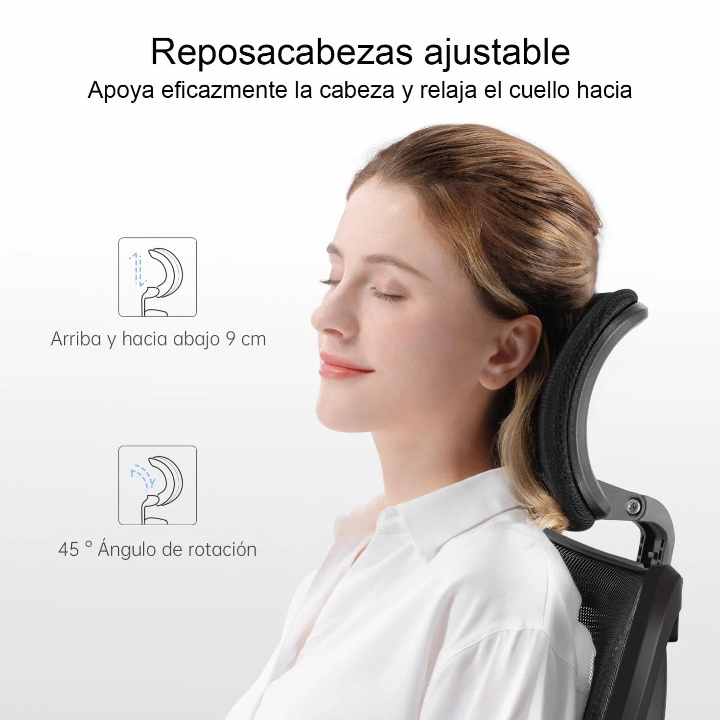 SIHOO M18 Silla Ergonómica de Oficina, Soporte Lumbar Ajustable, Reposacabezas, Apoyabrazos, Malla Giratoria, 150 kg