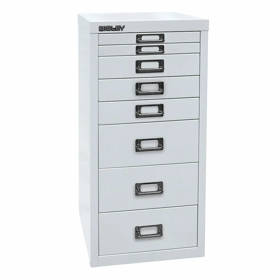 BISLEY H298BNL-av7 MultiDrawer Serie 29 DIN A4, 8 cajones, Metal, 645 Light Grey, 38 x 27.9 x 59 cm
