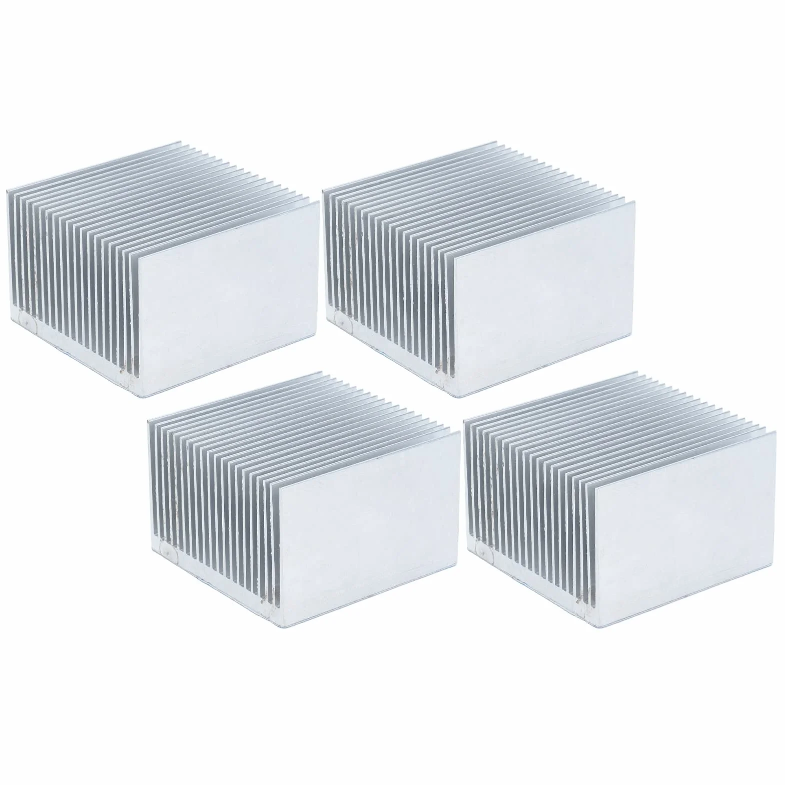 Tyenaza 4 Piezas de Aletas de Refrigeración de Aluminio, Disipadores de Calor las Aletas Transistor, Chip de Disipador de Calor, para Computadora, Dispositivos de Luz LED, 60x60x39 mm(Con Adhesivo)