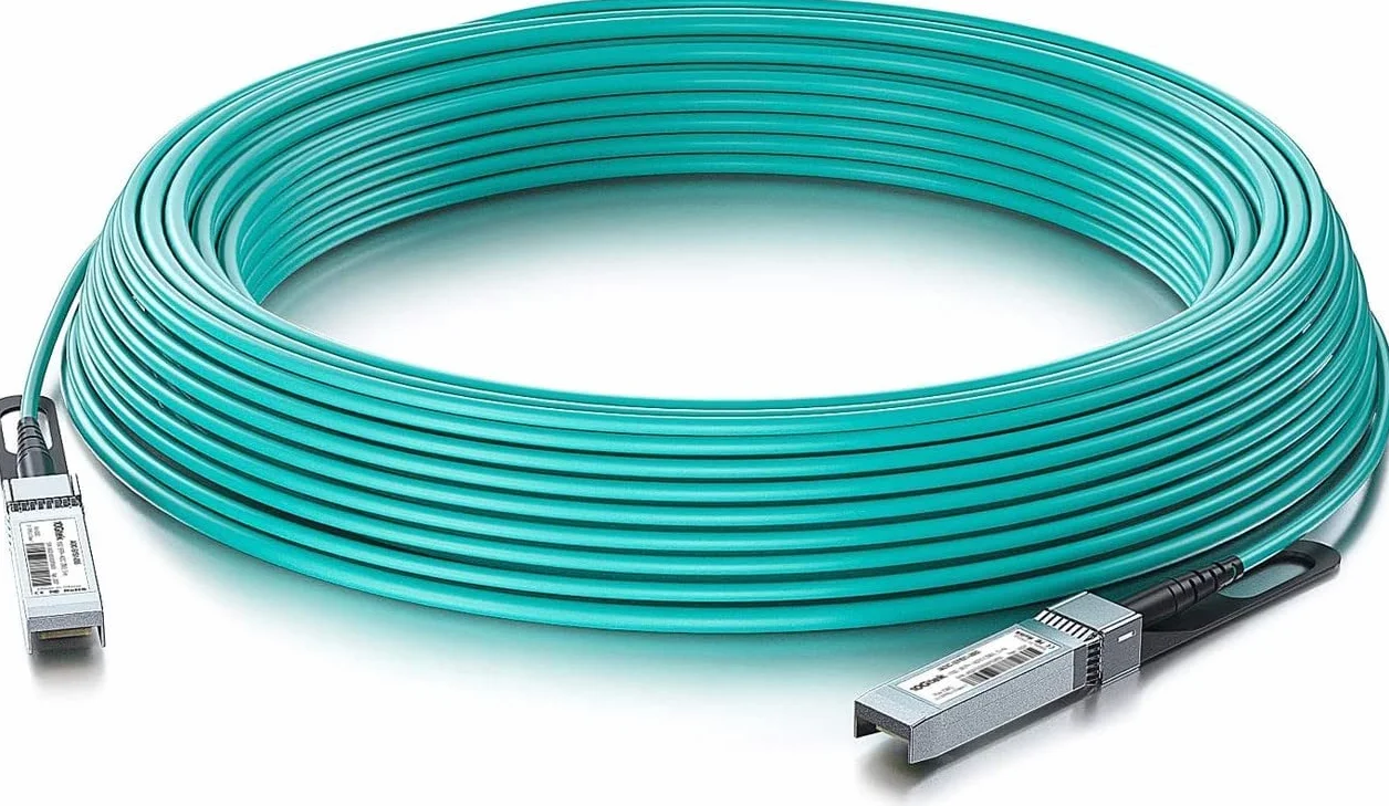 10G SFP+ AOC Cable - 10GBASE Active Optical SFP Cable for Cisco SFP-10G-AOC50M, Ubiquiti UniFi, Supermicro, Mikrotik, 50-Meter