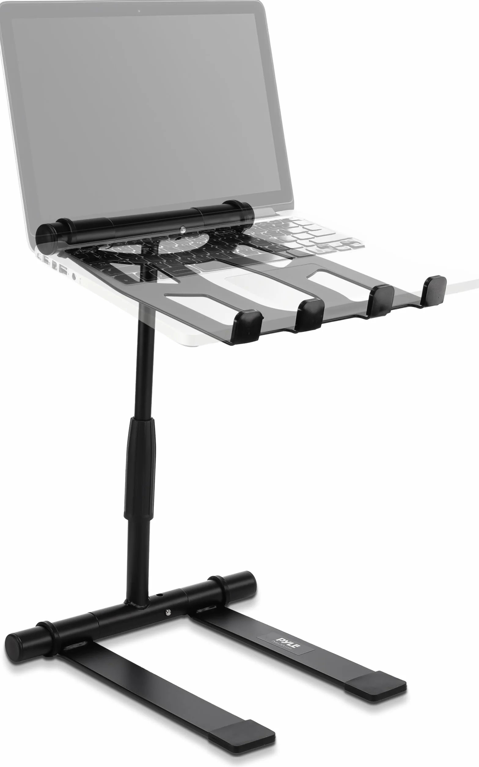 Pyle soporte ordenador portatil, Alzador, Angulo ajustable, Altura plegable, Bandeja antideslizante, Ideal para computadora, Laptop, Equipos de DJ, Tocadiscos, Uso en el hogar u oficina