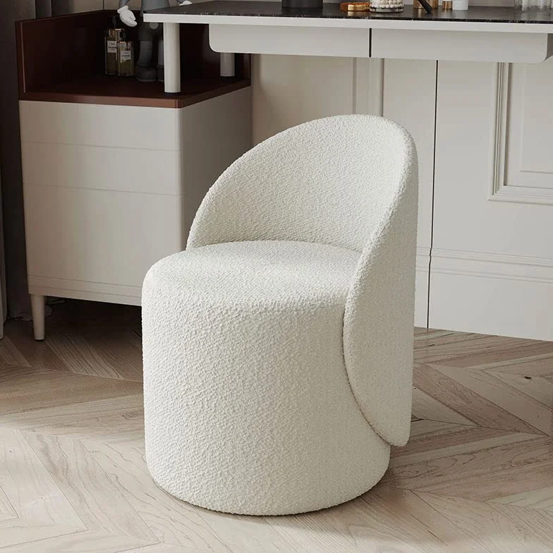 Silla giratoria otomana de tocador – Taburete tapizado 360° para maquillaje y dormitorio
