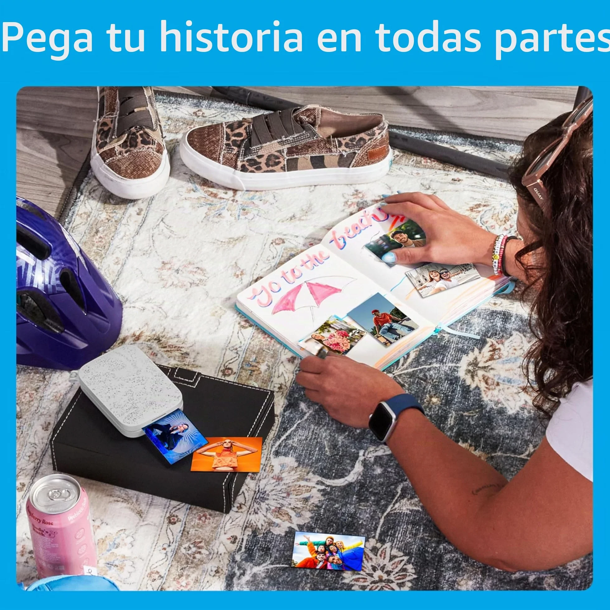 HP Sprocket Impresora fotográfica instantánea portátil de 2x3 Pulgadas (Blanco) Paquete de Papel Zink