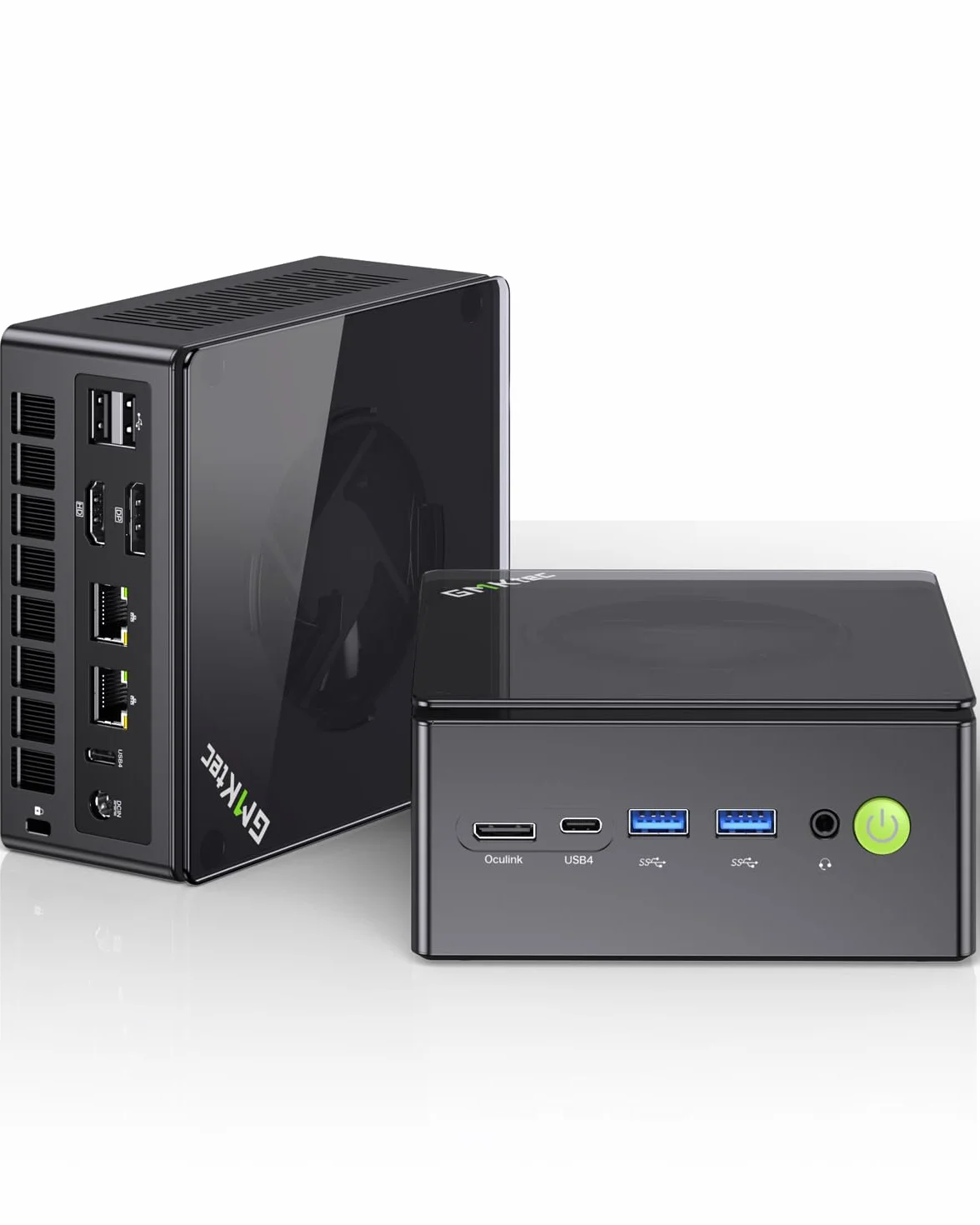 GMKtec Gaming Mini PC K8 Plus AMD Ryzen 7 8845HS (8C/16T, hasta 5,1 GHz) 32 GB de RAM DDR5 1 TB SSD, Ordenador de Escritorio Oculink/Dual Nic 2,5G/WiFi 6E/BT5.2/HDMI 2.1/USB4/USB3.22 + USB2.0