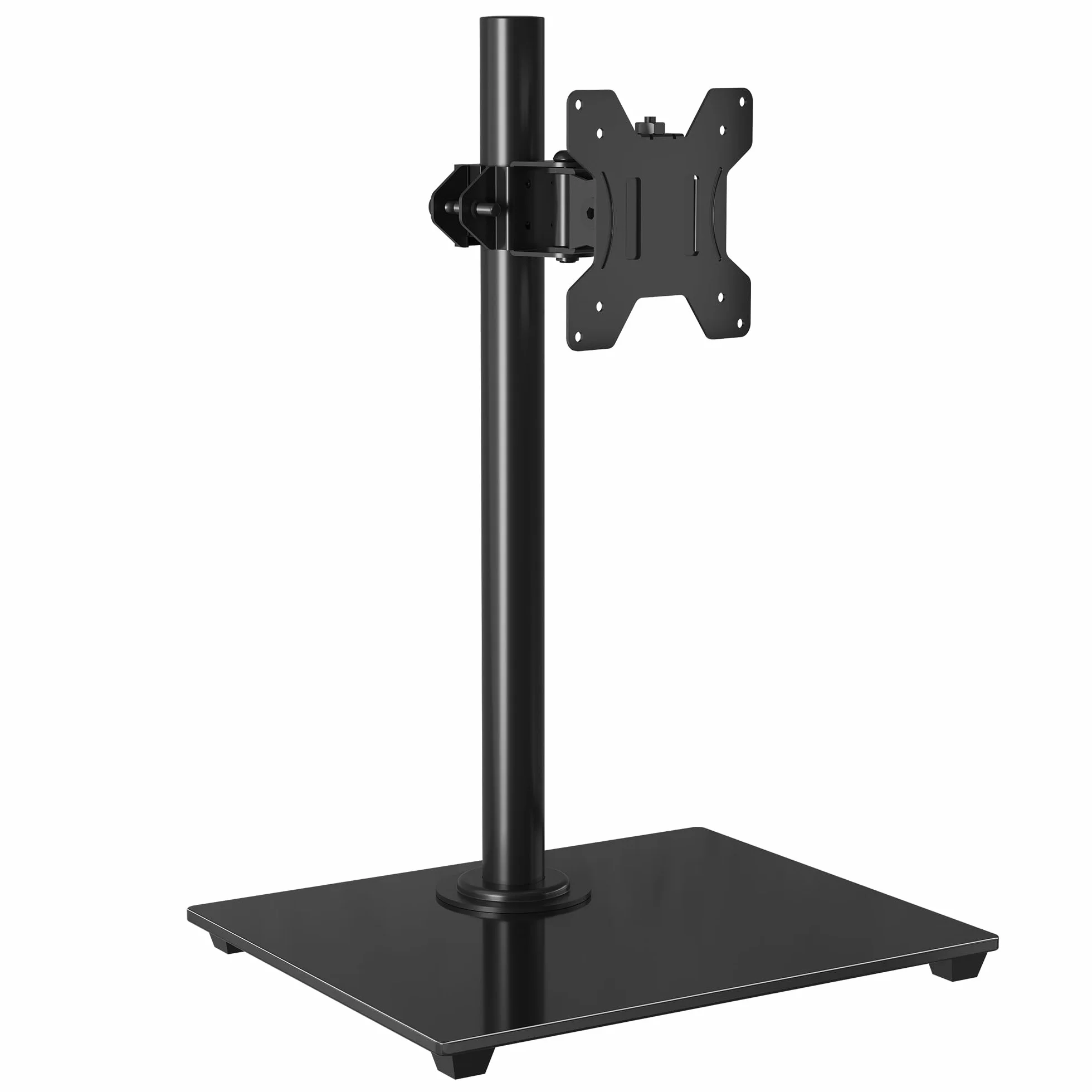 BONTEC Soporte Monitor de Brazo Único para Pantalla de 13-32 ”, Soporte Monitor Escritorio con Giro e Inclinación, Altura Ajustable, hasta10 kg, VESA 75/100 mm, Base de Vidrio Templado, para Oficina