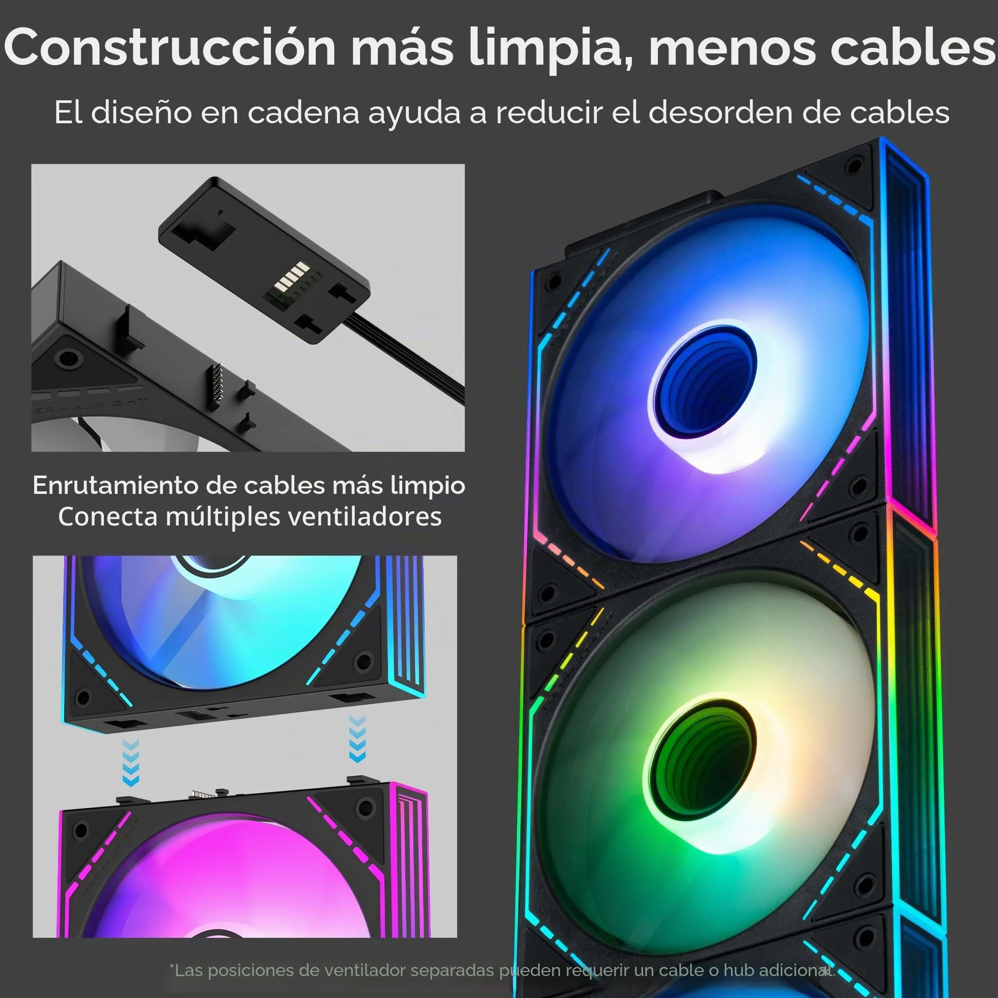 Thermalright TL-M12Q-S X3 - Ventiladores de carcasa de PC de 120 mm, flujo de aire alto de 2000 rpm, cadena de margaritas ARGB, iluminación de espejo infinito, paquete de 3