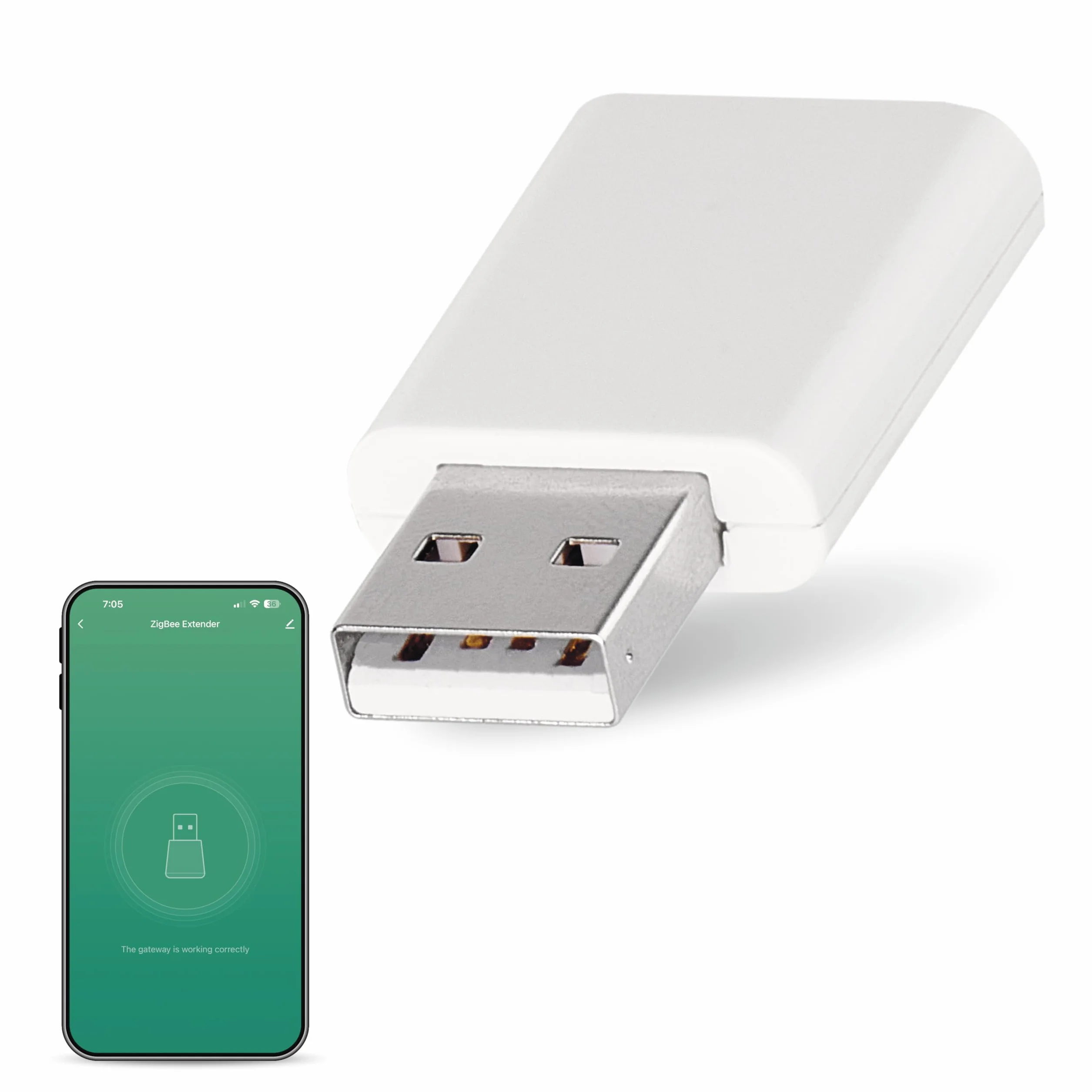 EMOS GoSmart Mini ZigBee Amplificador de Señal, Smart Home USB Extensor 3.0 Compatible con Tuya, Smart Life, Hub Requerido