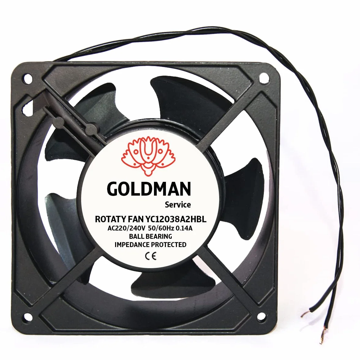 GOLDMAN SERVICE Ventilador fan Axial de refrigeración 120 x 120 x 38 mm - extractor de aire para enfriamiento de máquinas y circulación de aire (23W)