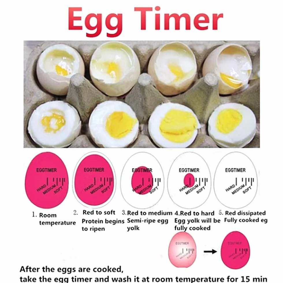 Termómetro para cocinar Huevos - Indicador de Cocción de Huevos Hervidos con Cambio de Color