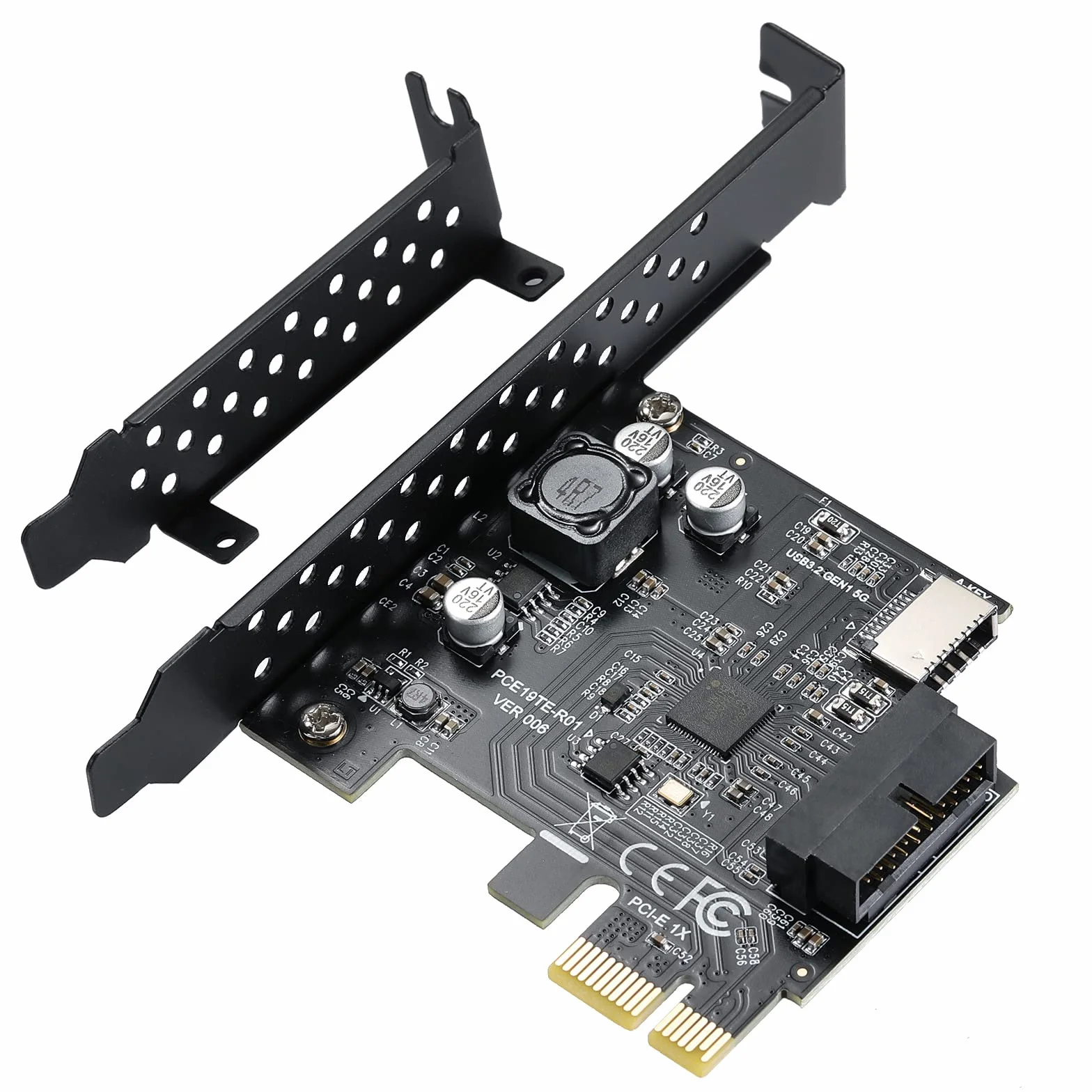 PCIE SATA Tarjeta de Expansión USB 3.2 GEN1 5Gbps Tipo E Tecla A y USB 3.0 19pin Panel Frontal Tarjeta de Expansión Compatible con XP/WIN7/WIN8/Vista/WIN10/WIN11 32BIT/64BIT/Linux