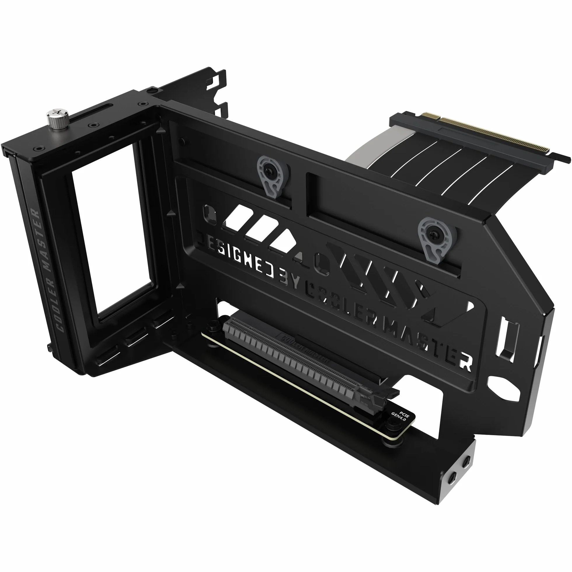 Cooler Master Kit de Soporte Vertical para GPU V3, Para Cajas PC E-ATX/ATX/mATX y Dispositivos PCI-E 4.0, Soporte para Tarjeta Video Modular, Soporte de Acero SGCC, Incluye Cable Riser 165 mm – Negro