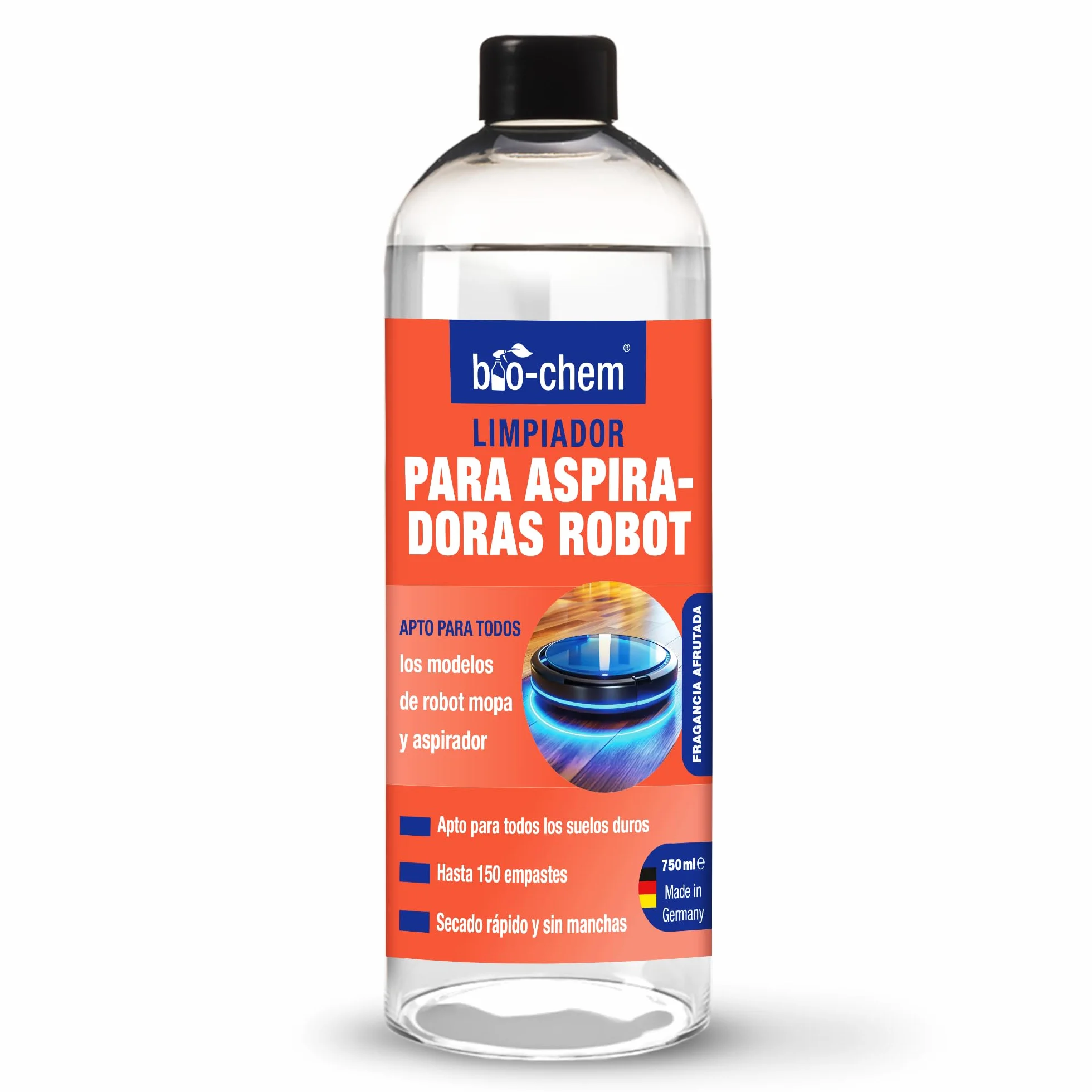 Limpiador Robot friegasuelos 750ml con Vaso dosificator ecológico para Aspirador