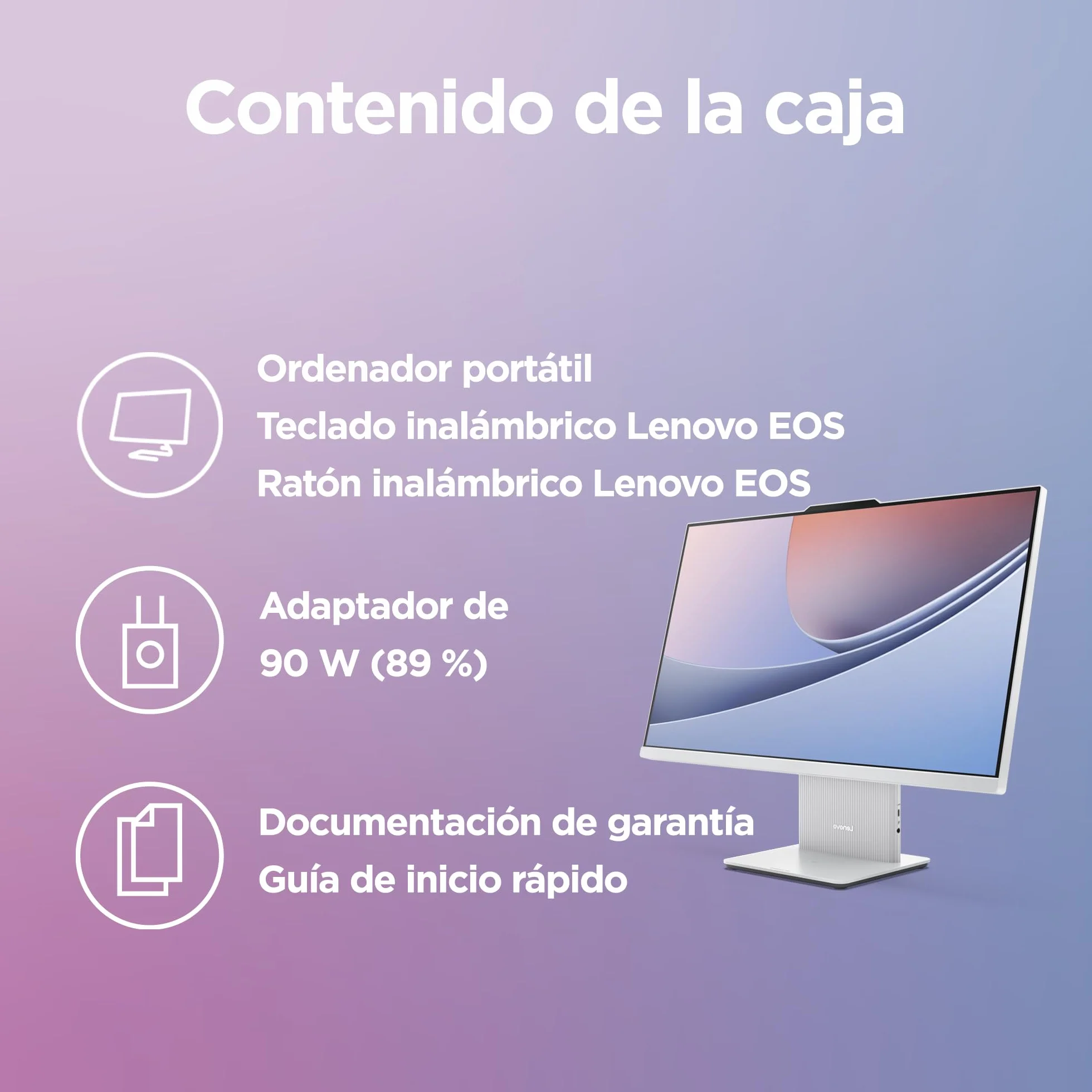 Lenovo IdeaCentre AIO i Gen 9 - Ordenador de Sobremesa 27" FHD (Intel Core i5-13420H, 16 GB RAM, 1 TB SSD, Intel UHD Graphics, Wi-Fi 6, Win11 Home) Incluye Teclado QWERTY Español y Ratón - Gris Nube