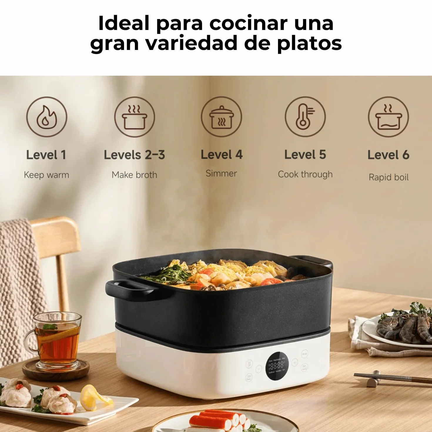 Xiaomi Olla Eléctrica Multifunción 6L con Control de Temperatura