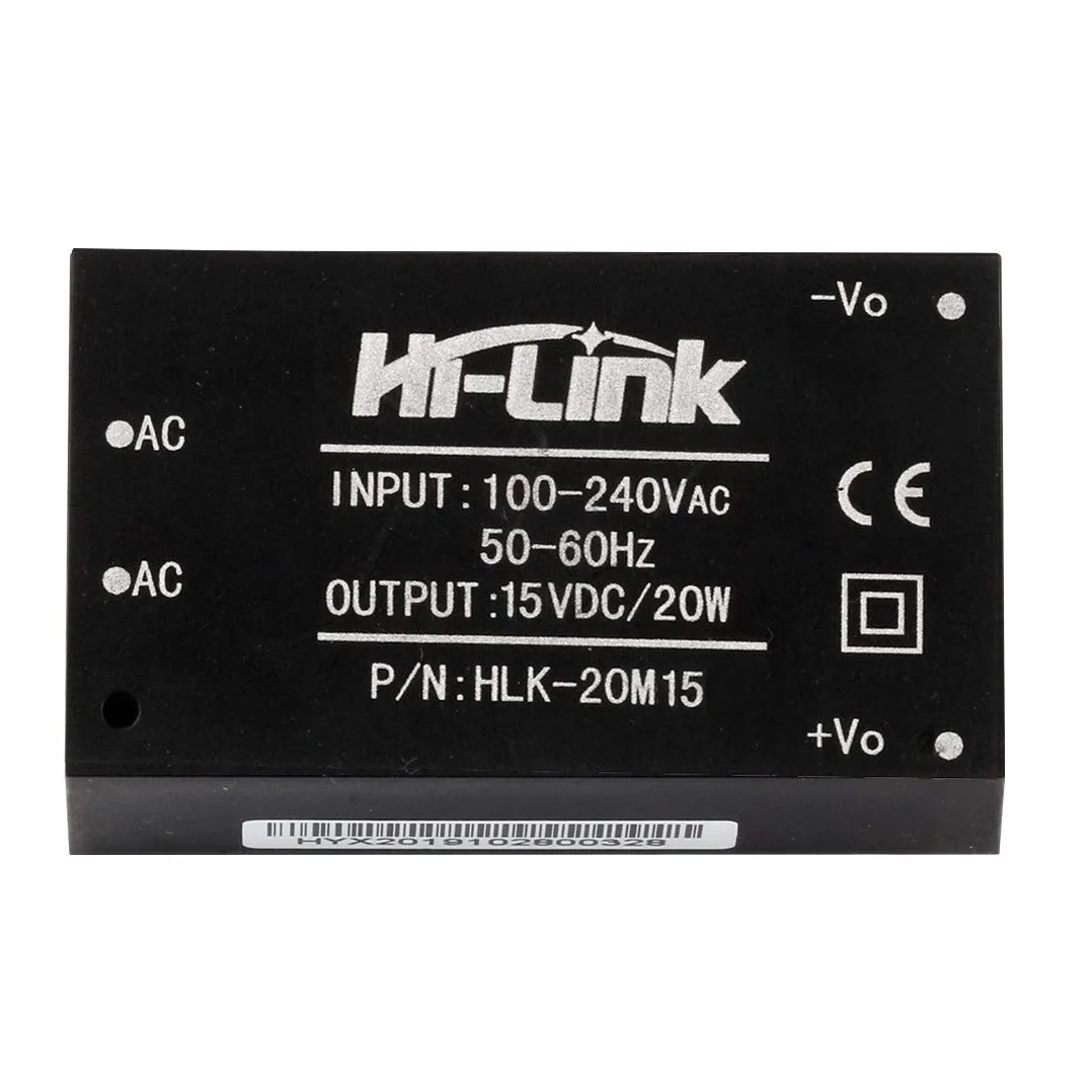 HLK-20M15 AC-DC 220V a 15V 20w Módulo de fuente de alimentación reductora Módulo de fuente de alimentación inteligente para el hogar (5 PCS)
