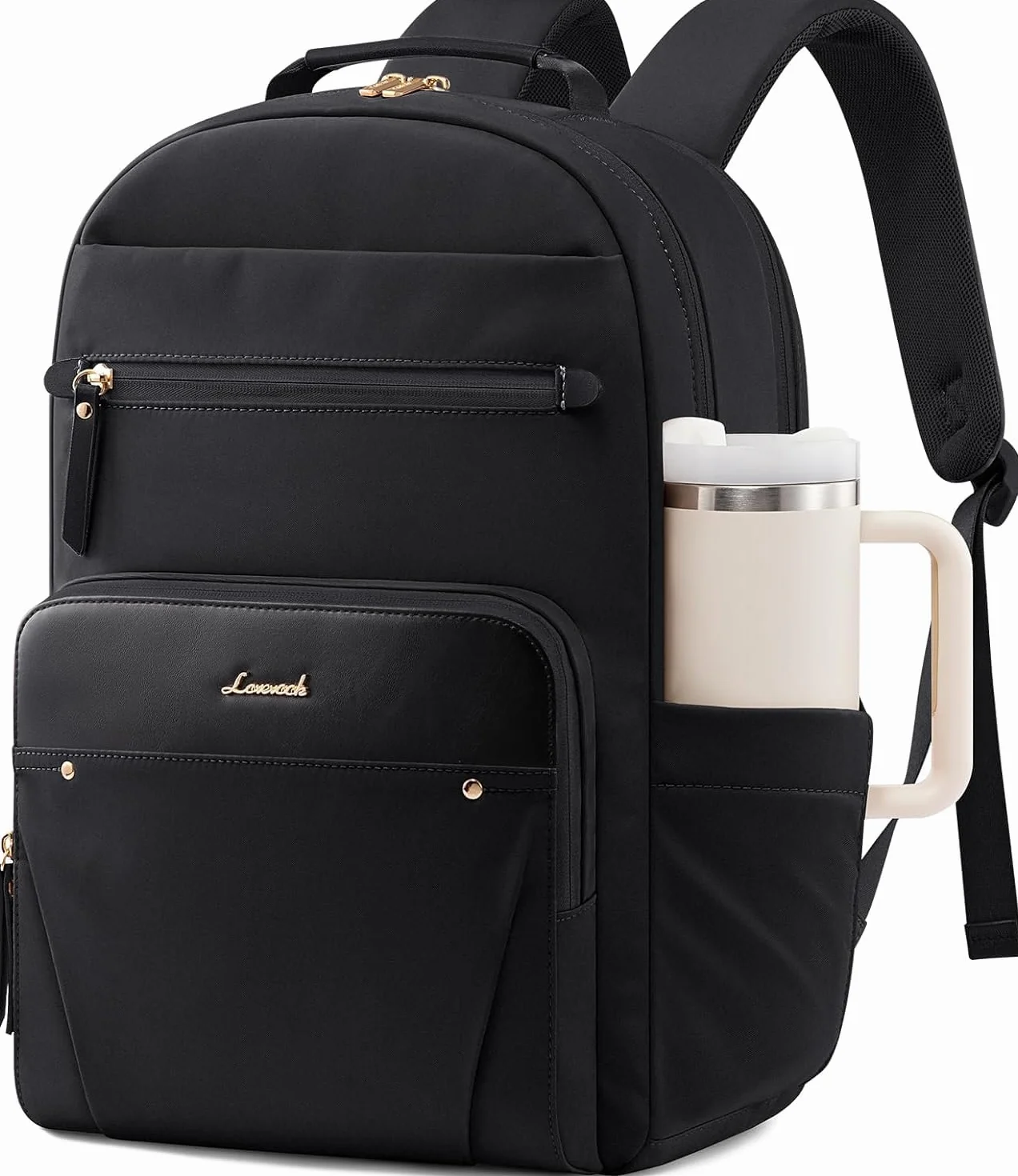 LOVEVOOK Mochila Mujer, Impermeable Mochila para Ordenador Portatil 17 Pulgadas, Casual Bolso Mochilas Trabajo Feminina Mochila PC Laptop Backpack para Oficina Viaje Escolar Universidad, Negra