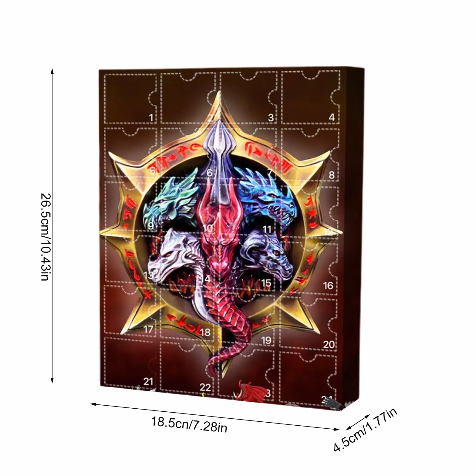 Calendario de Adviento Dungeons & Dragons 2025 | Calendario de Navidad con Colgante de Dragones 24 Días | Adornos de Acrílico 2D