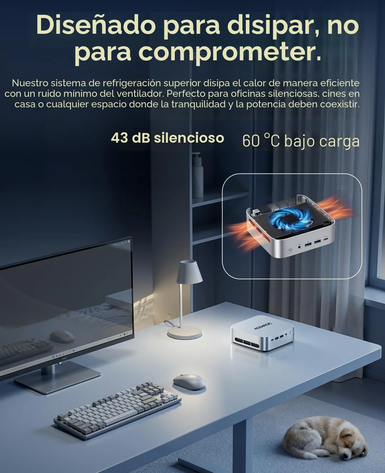 ACEMAGICIAN Kron Mini K1 Mini PC, AMD Ryzen R2544, Windows 11 Pro Mini PC(4C/8T,3.7 GHz), 8GB DDR4 256GB M.2 SSD, Mini Ordenador De Sobremesa para Negocios Oficina en Casa