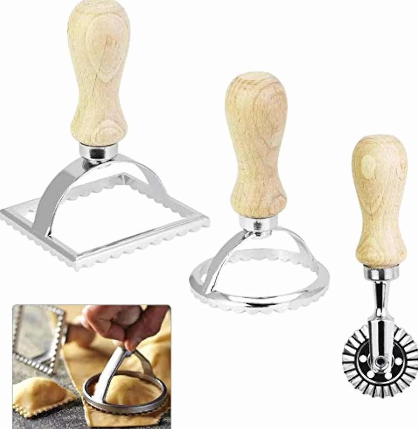 Cortadores de ravioli de acero inoxidable juego de 3