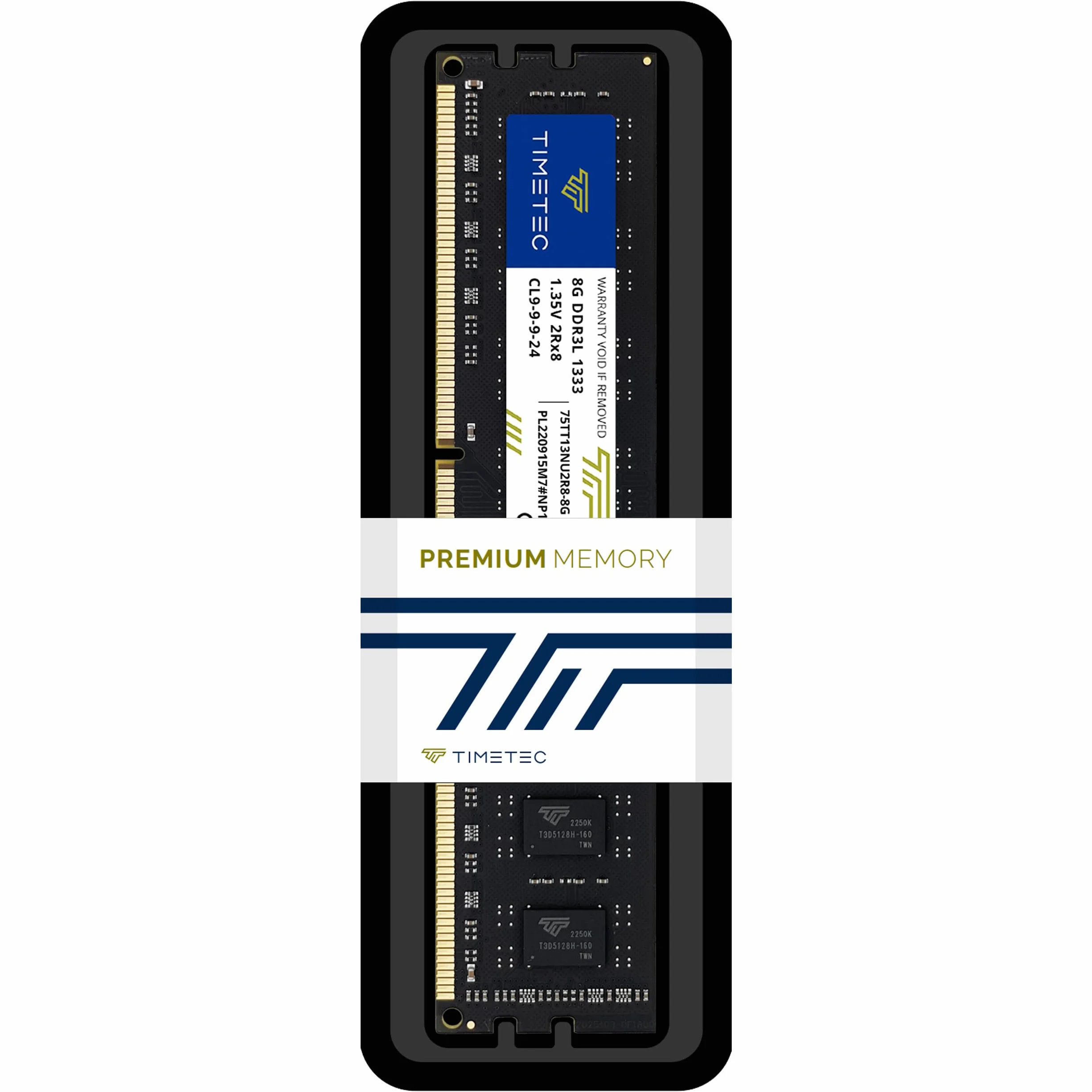 Timetec 8GB DDR3 / DDR3L 1333MHz PC3-10600 Non-ECC Unbuffered 1.5V / 1.35V CL9 2Rx8 Dual Rank 240 Pin UDIMM Memoria RAM Módulo para Actualizacion para PC Computadora de Escritorio