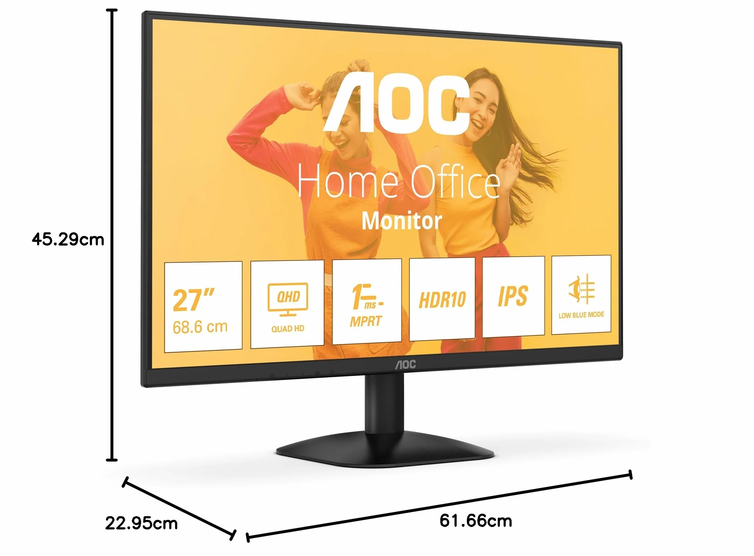 AOC Q27B35E Monitor 27 Pulgadas 75Hz IPS Panel 4ms GtG HDR10 Adaptive Sync 2560x1440 Negro