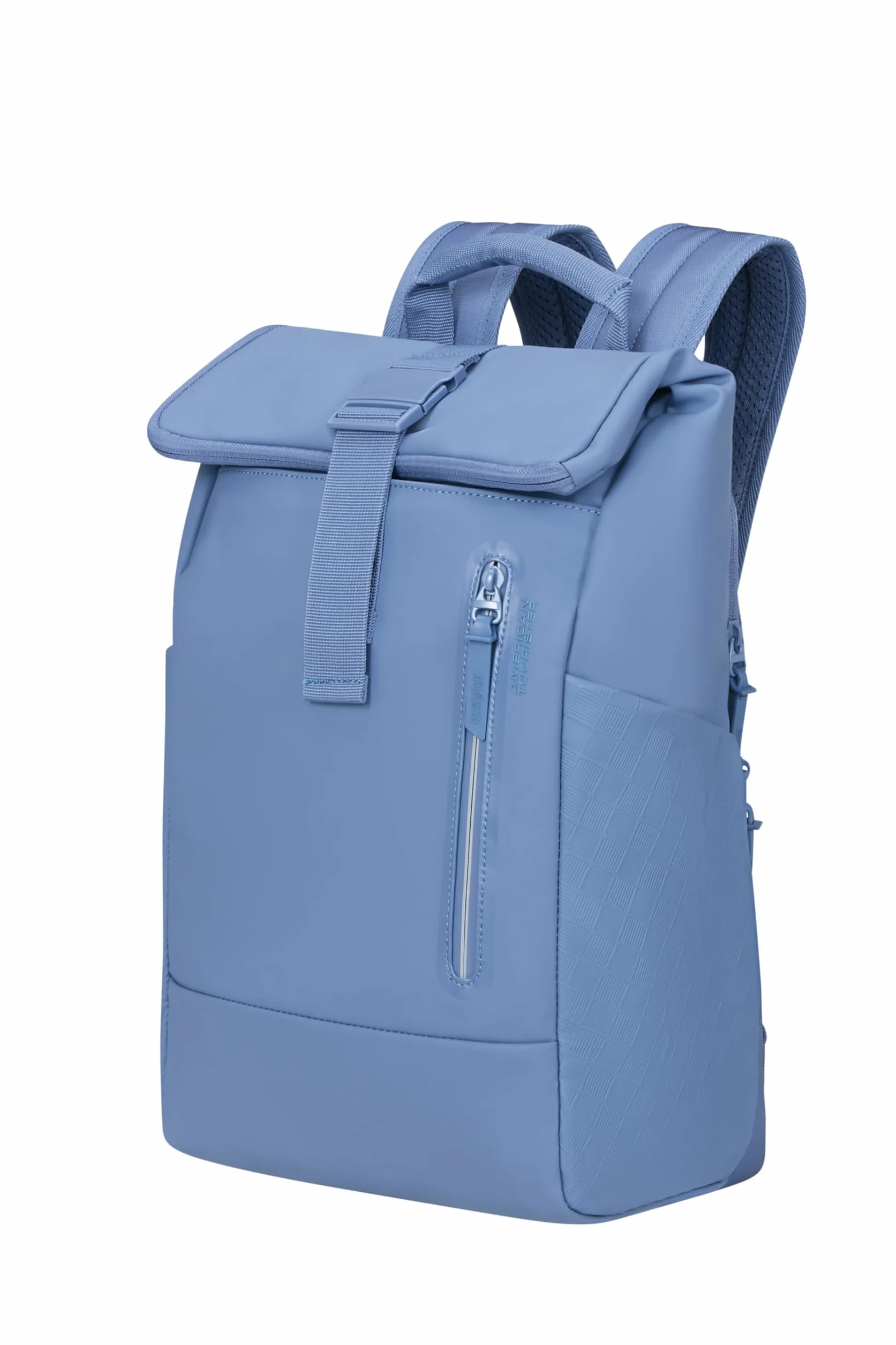 American Tourister Urban Tide - Mochila PC Rolltop 14", Mochila Business & Viaje Repelente al Agua, para Oficina, Escuela, Universidad & Viajes - Azul (Storm Blue)
