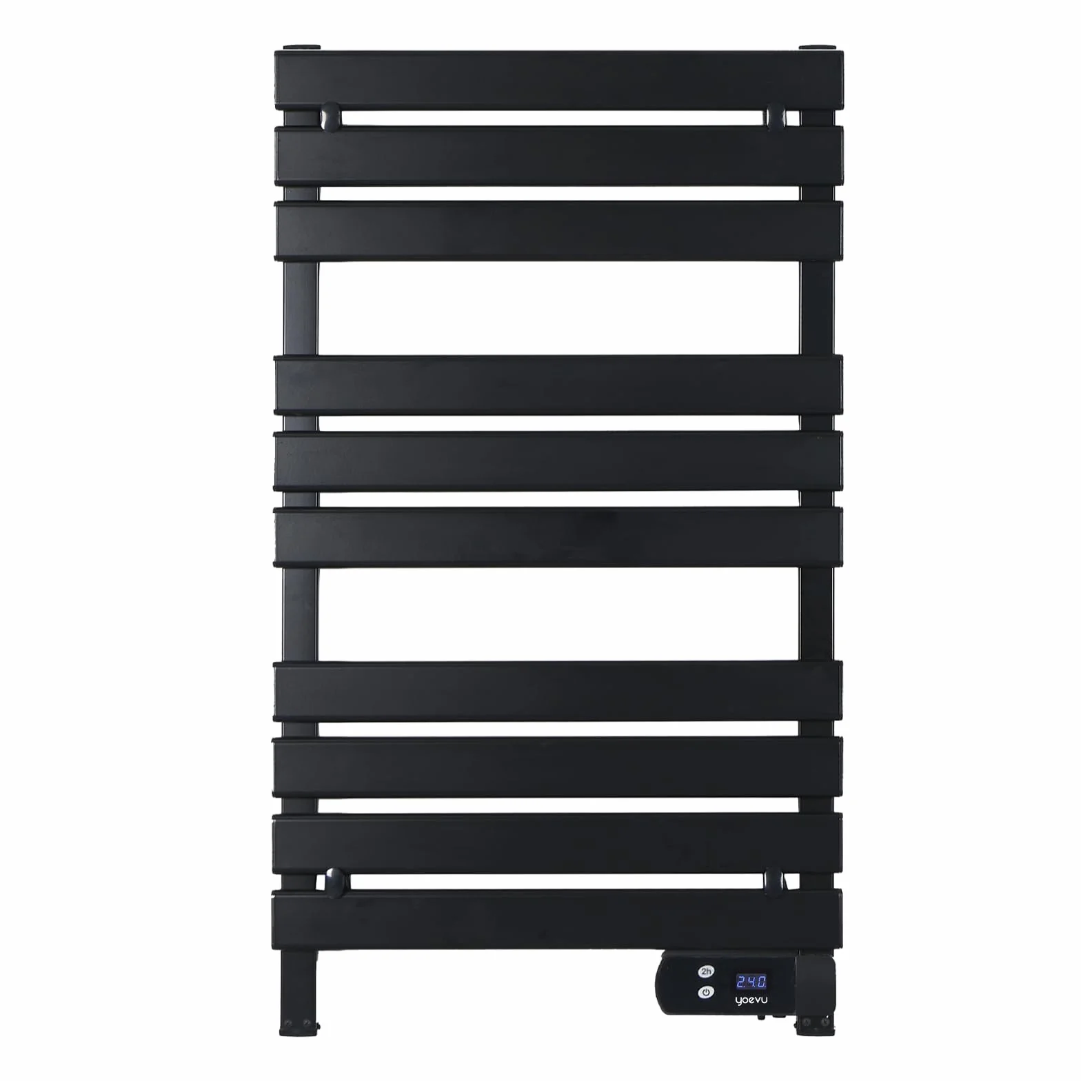 YOEVU | Radiador toallero eléctrico | 500W, Aleación de Aluminio | Temporizador LED, 2 Modos, IP24 | Calienta y Seca Toallas con bajo Consumo | Negro