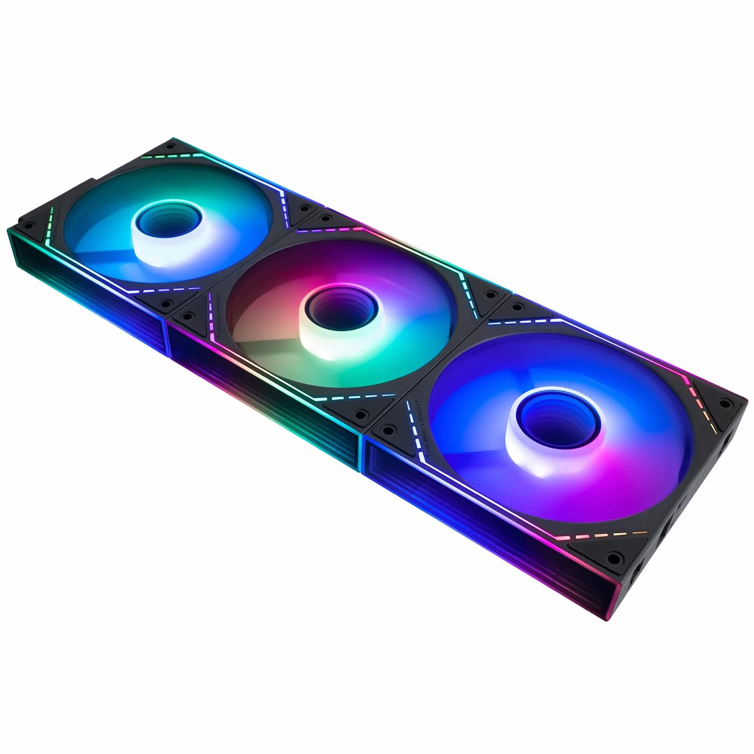 Thermalright TL-M12QR-S X3 - Ventilador de caja (120 mm, silencioso, función PWM, efecto de iluminación Infinity Mirror ARGB, diseño de hoja de ventilador inverso, módulo de chip de alimentación