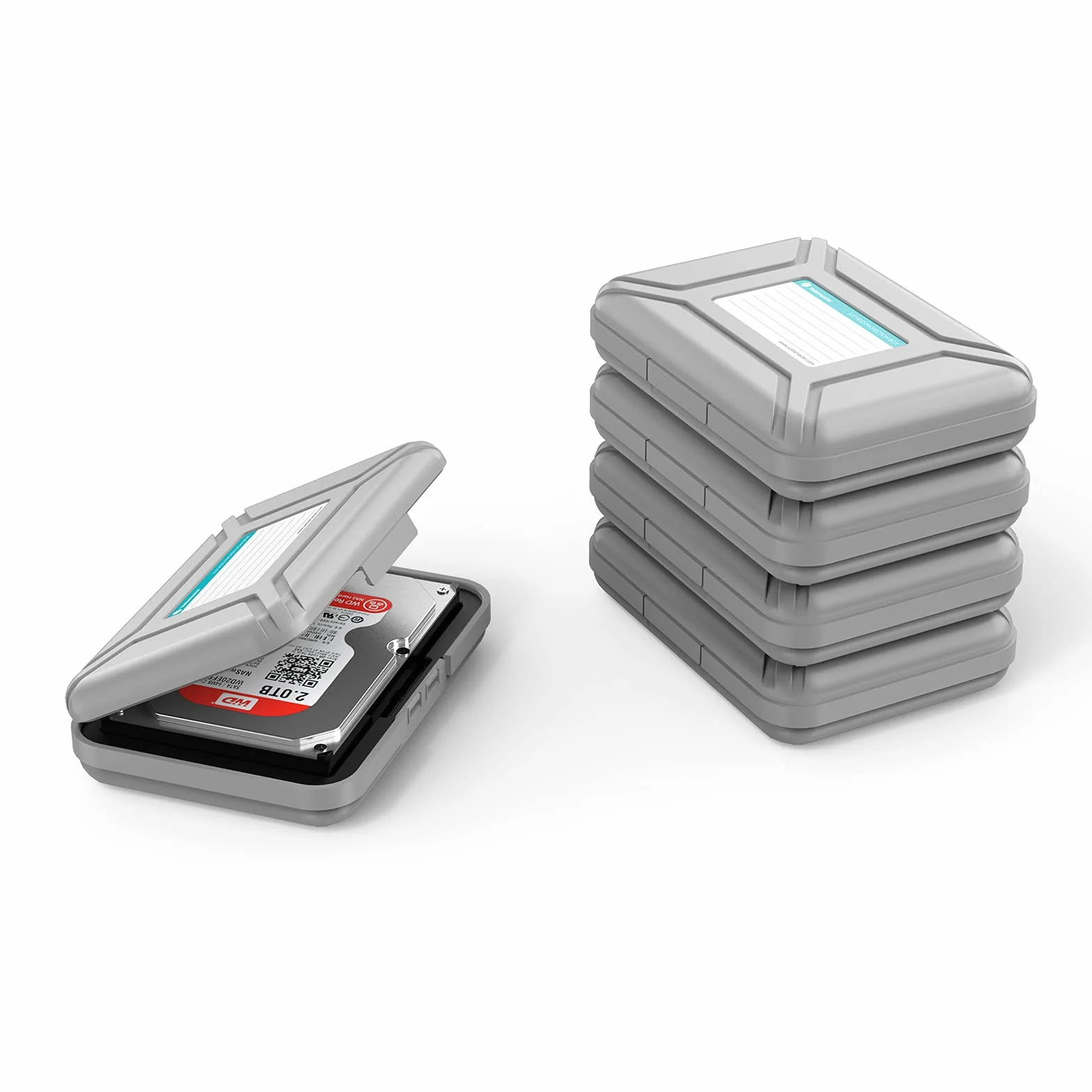 Funda para Disco Duro Externo 3.5“, Yottamaster Funda Protectora Estuche de Disco dur -Gris [5 Piezas]