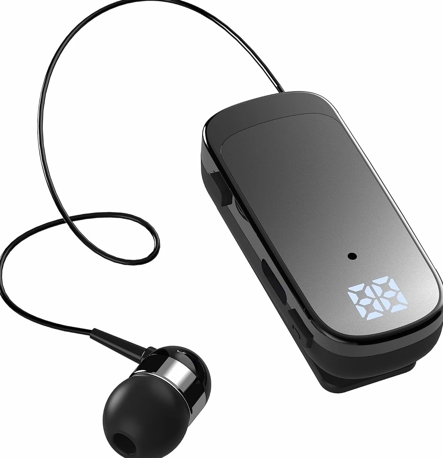 Auricular Bluetooth Business con Cable Retráctil Manos Libres, Negro