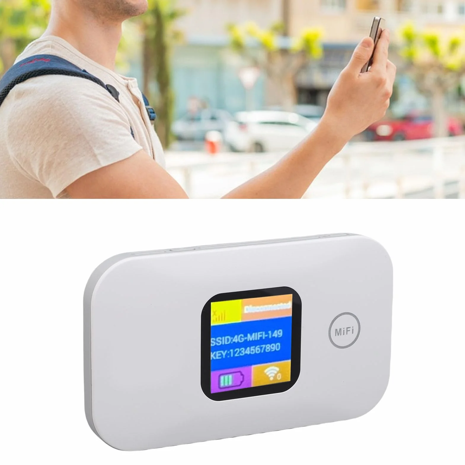 VBESTLIFE WiFi Móvil Portátil, 4G 5G Alta Velocidad 300Mbps LTE Internet Hotspot Device, Admite hasta 10 Usuarios, Tarjeta SIM, para Acampar de Trave