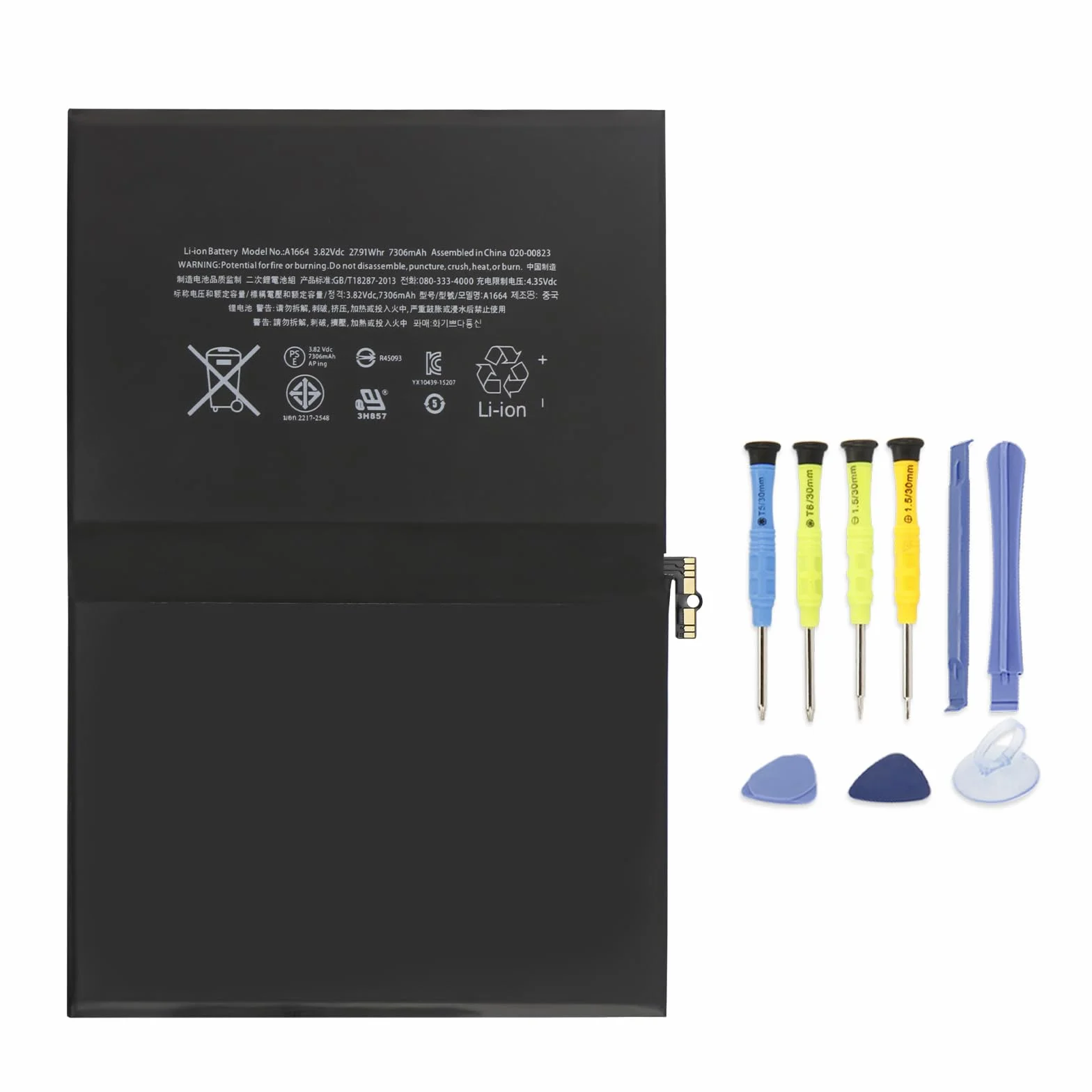 A1664 Batería para iPad Pro 9.7 A1673 A1674 A1675 iPad6,3 iPad6,4 EMC 2976 2977 32GB/128GB/256GB MLMP2LL/A MLMW2LL/A MLN02LL/A MLMN2LL/A MLMV2LL/A MLMY2LL/A MLMQ2LL/A MLMX2LL/A MLMP2B/A MLMW2B/A