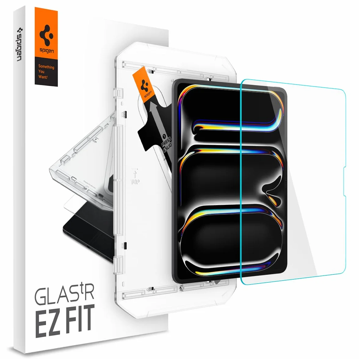 Spigen Glas.tR EZ Fit Protector de Pantalla para iPad Pro 13 Pulgadas (M5, 2025, 8.ª generación; M4, 2024, 7.ª generación), 1 Unidad, Dureza 9H, Fácil Instalación, Alta Definición